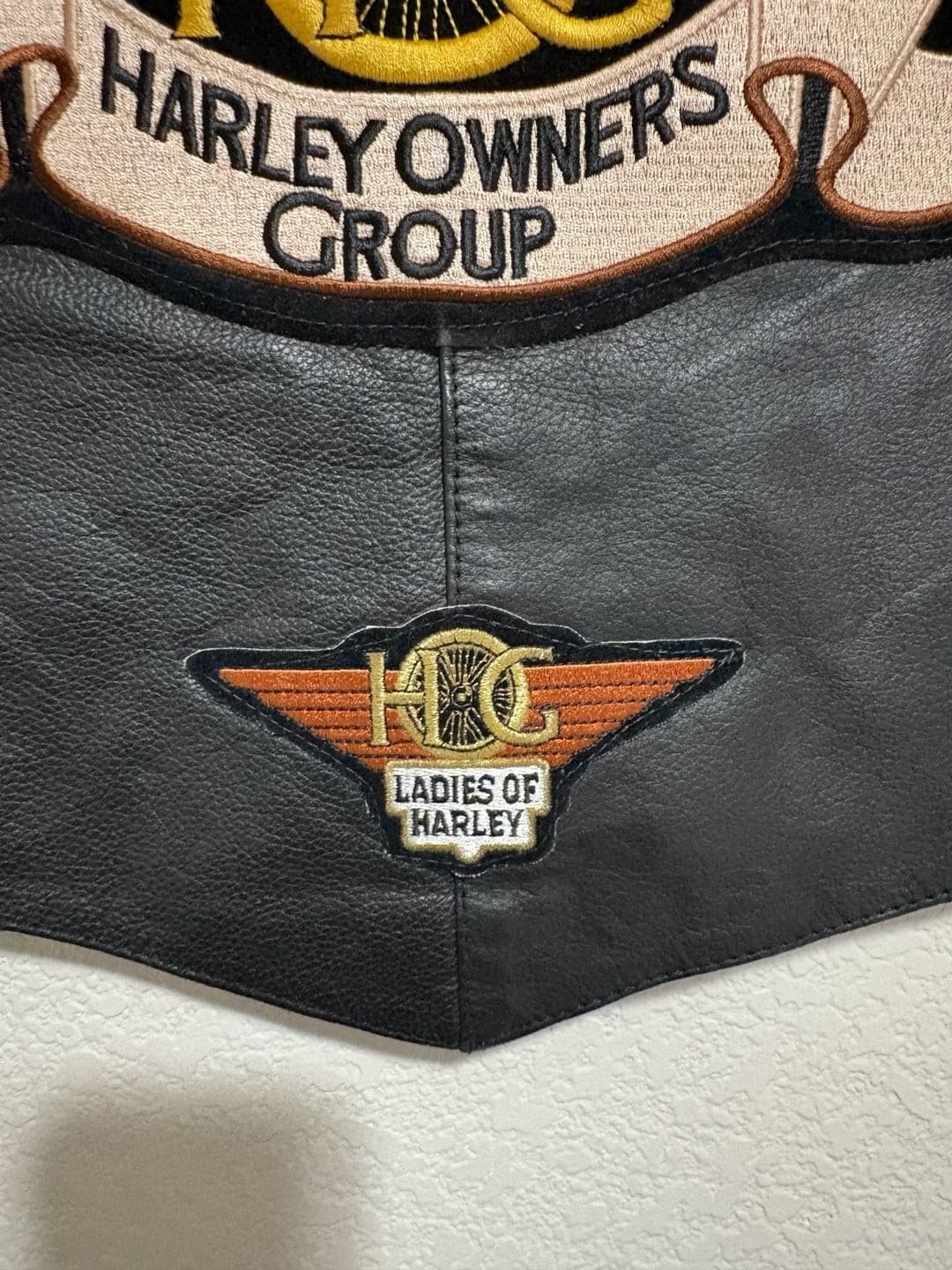 Genuine Leather Harley Owners Group Ladies of Harley Vest Size L - Thumbnail 8