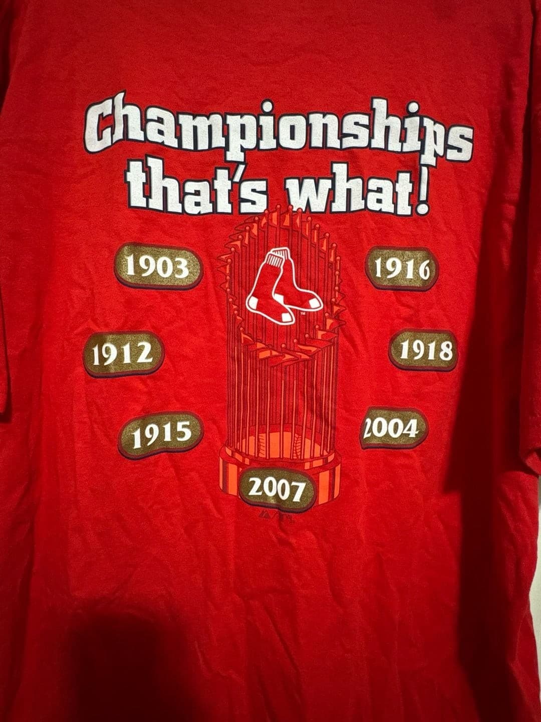 Majestic Boston Red Sox What's In Your Trophy Case T-Shirt Red - Thumbnail 4