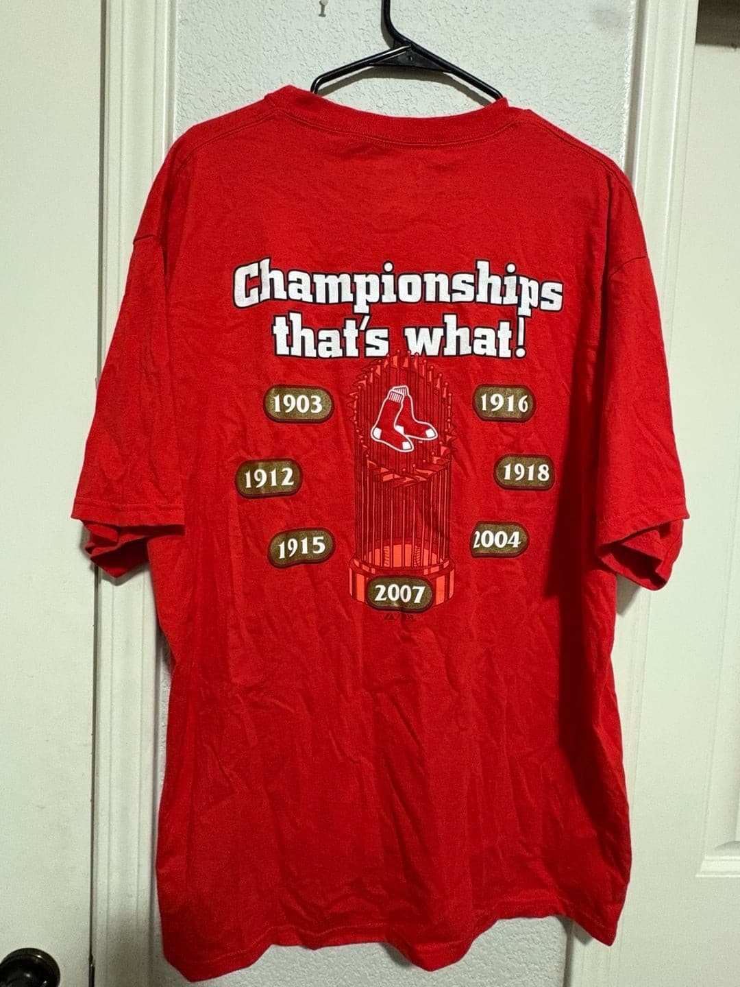 Majestic Boston Red Sox What's In Your Trophy Case T-Shirt Red - Thumbnail 6