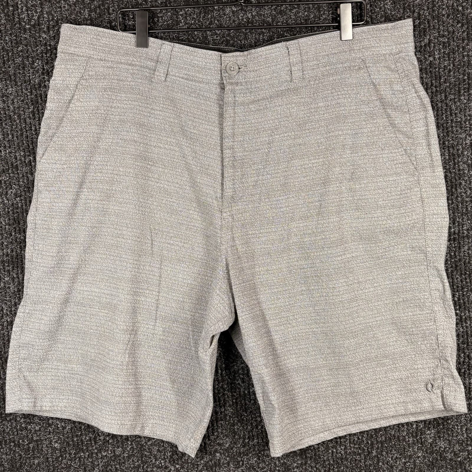 Hang Ten Men's Hybrid Heathered Flat Front Shorts Size 40 Gray - Thumbnail 2