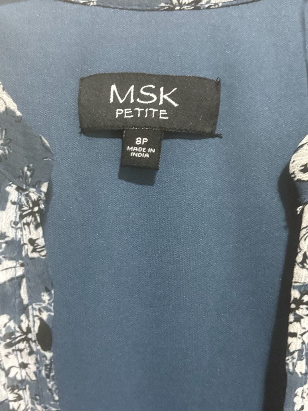 MSK Petite Floral Print Chiffon Dress Size 8P - Thumbnail 2