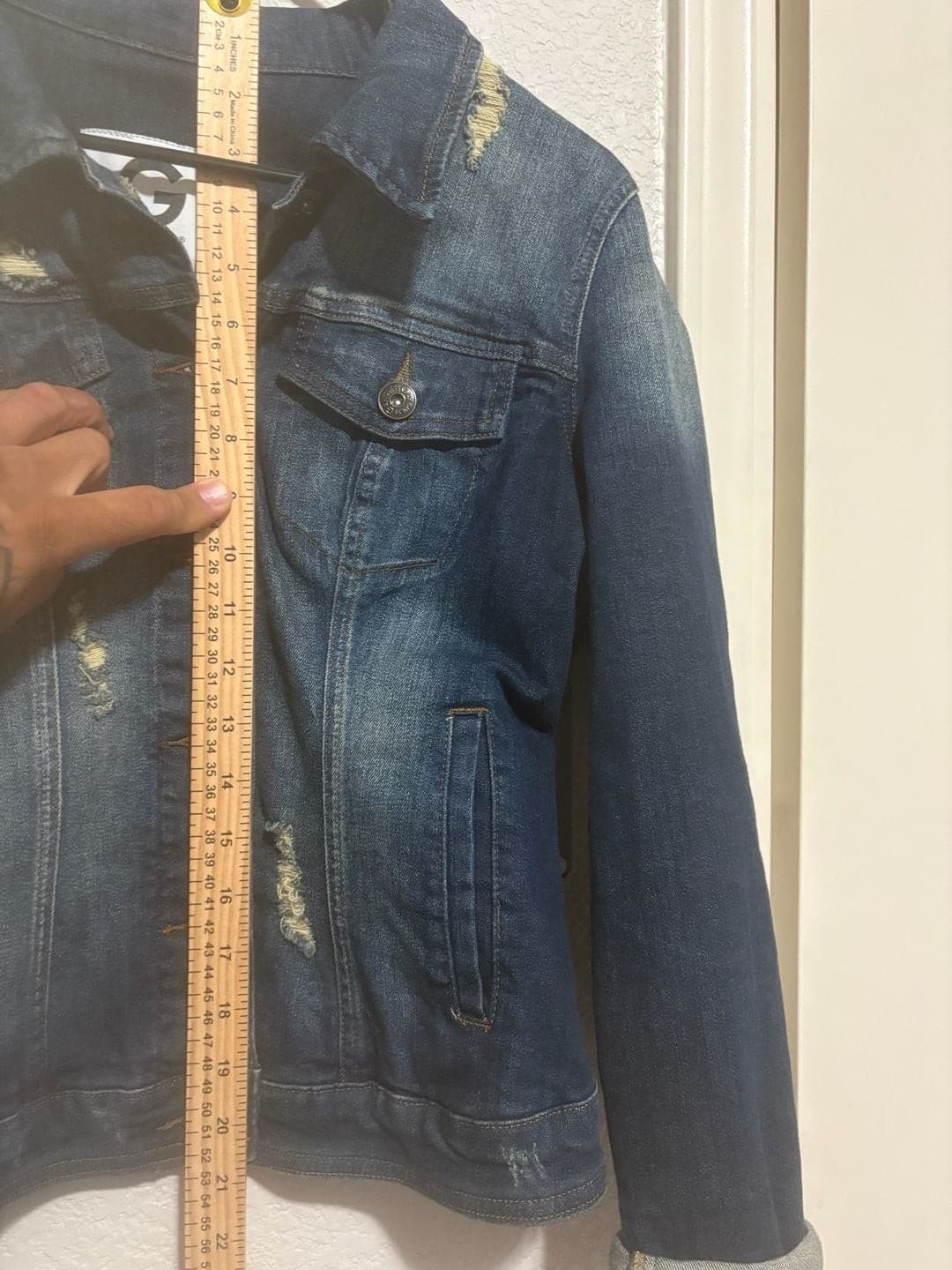 G by Guess Distressed Denim Jacket Size L - Thumbnail 8