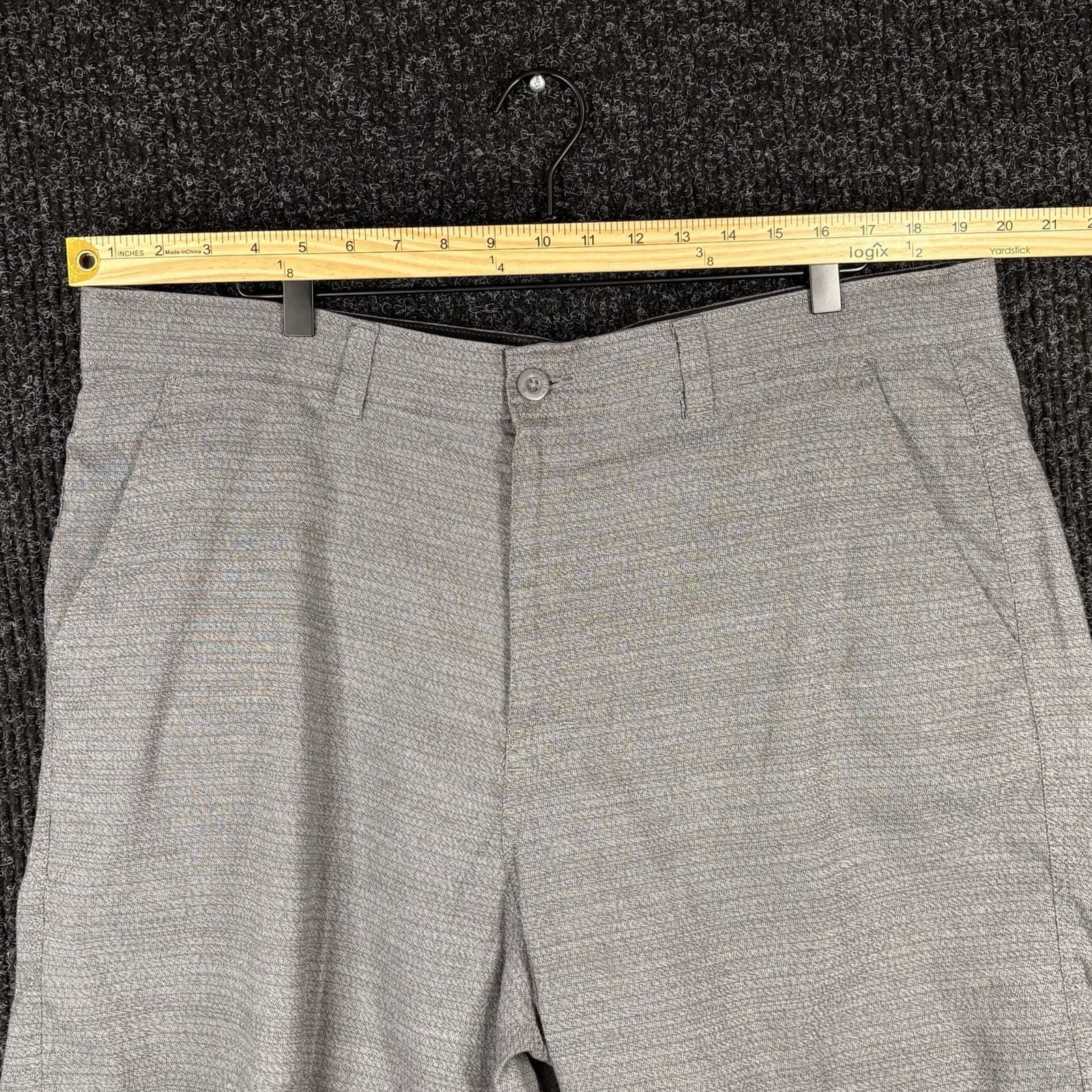 Hang Ten Men's Hybrid Heathered Flat Front Shorts Size 40 Gray - Thumbnail 8