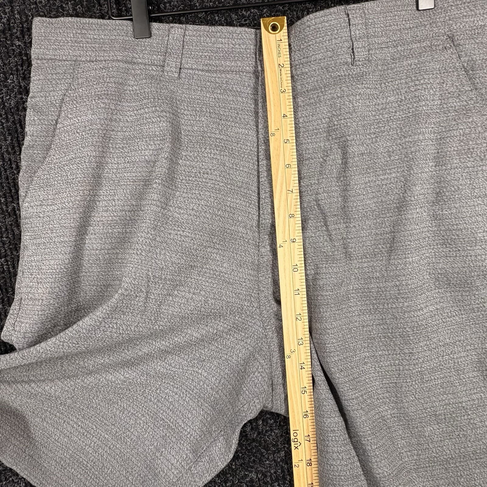 Hang Ten Men's Hybrid Heathered Flat Front Shorts Size 40 Gray - Thumbnail 9