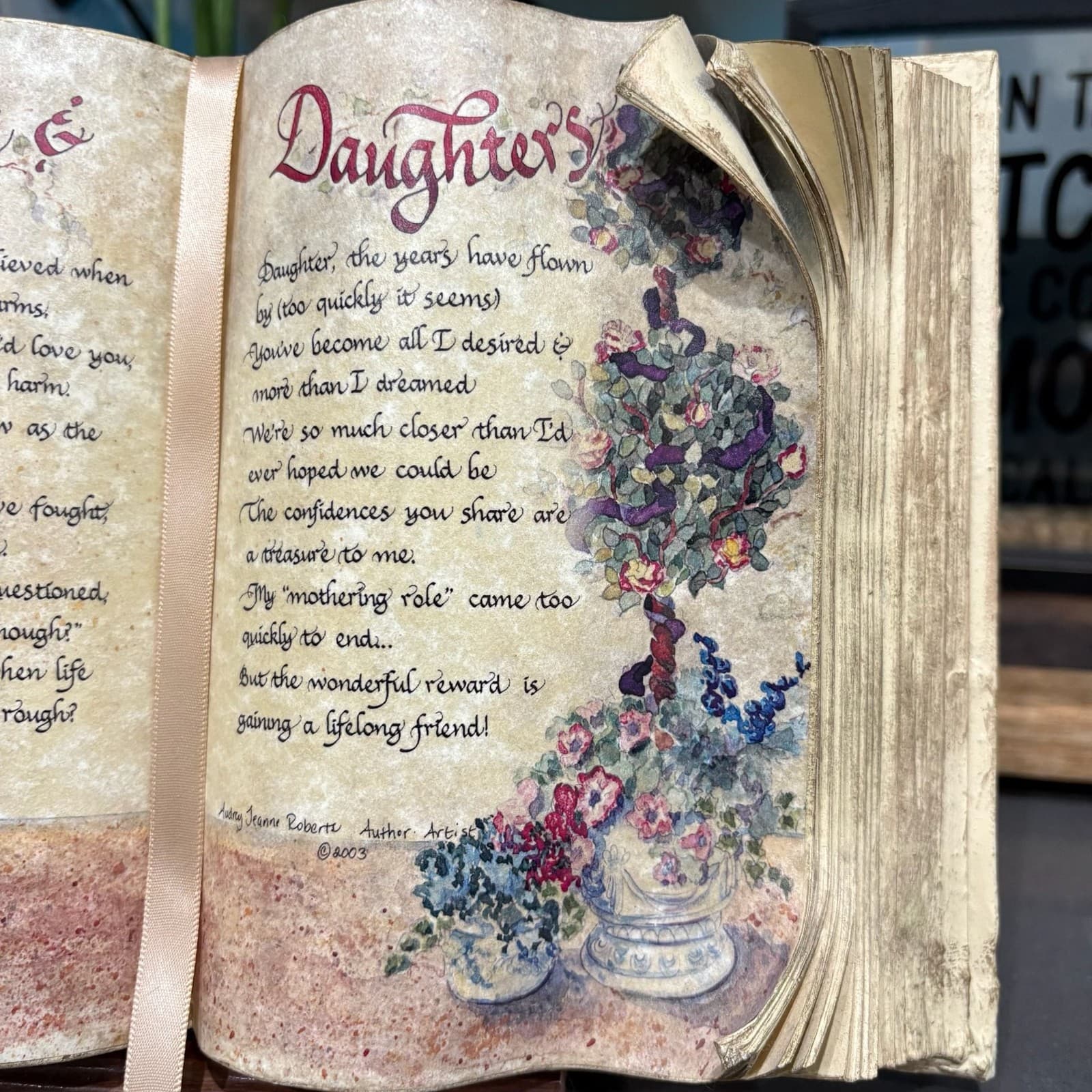 Audrey Jeanne Roberts Books of Love Mother & Daughter Poem Sculpture - Thumbnail 4