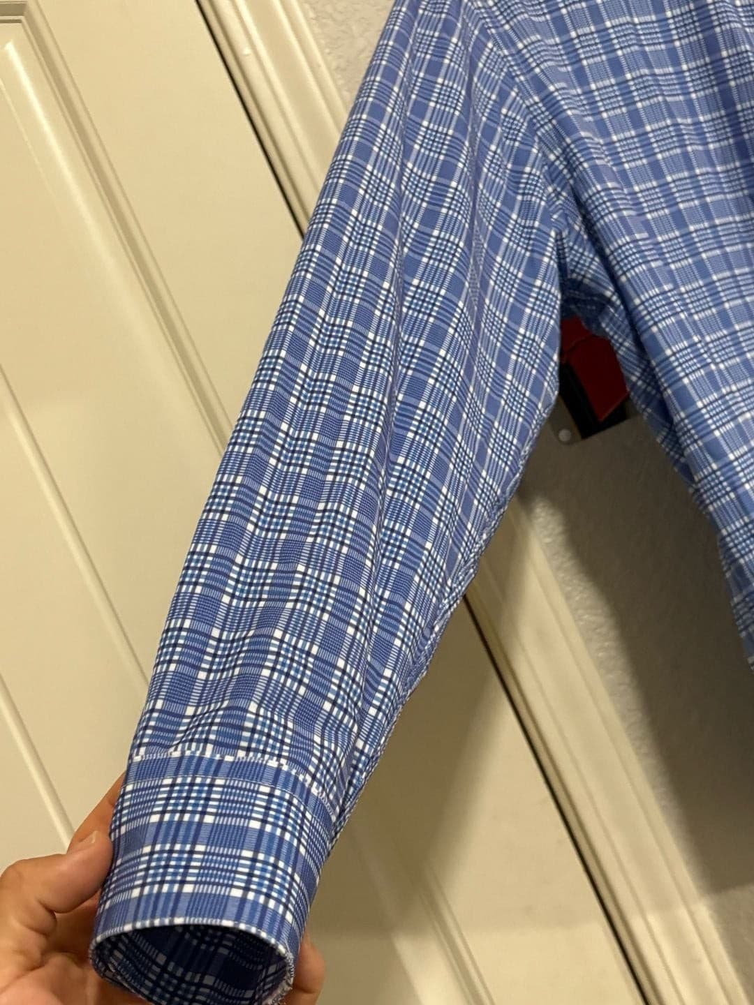 Nautica Men's Long Sleeve Button Down Shirt Blue Plaid Slim Fit 16-16.5 32/33 - Thumbnail 3