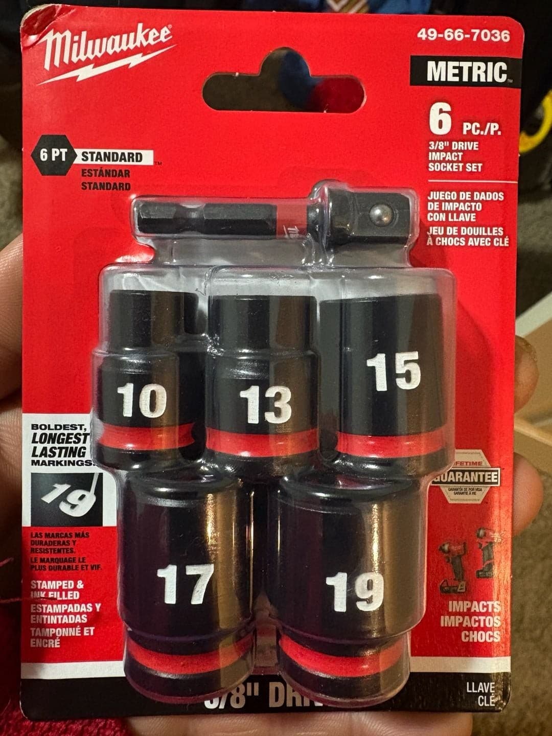 Milwaukee Shockwave 6-Piece 3/8" Drive Metric Impact Socket Set 49-66-7036 - Thumbnail 2