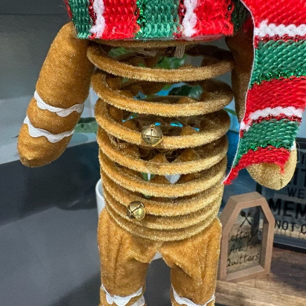 Hobby Lobby Adjustable Plush Springy Gingerbread Man Christmas Table Decor - Thumbnail 2