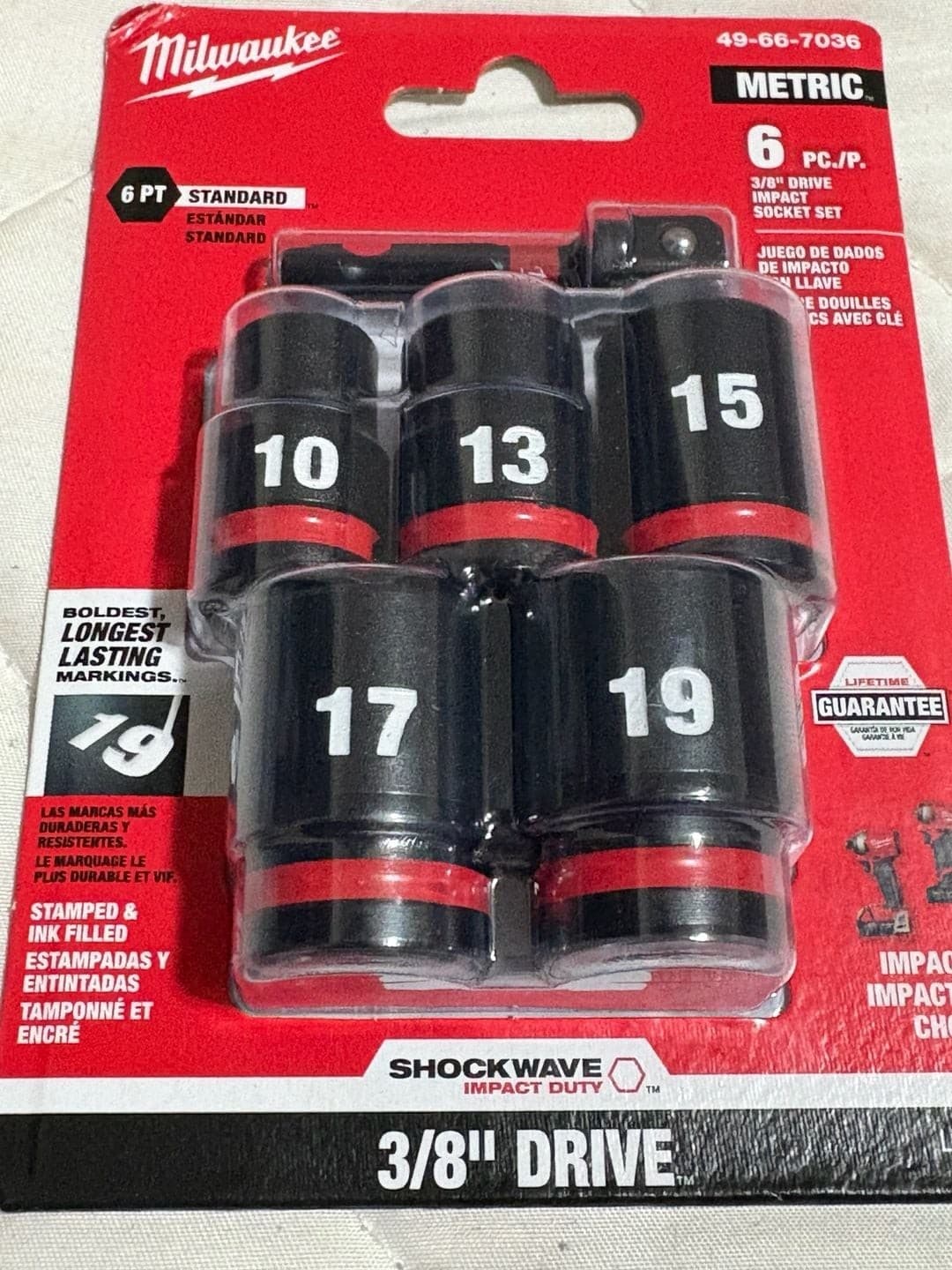 Milwaukee Shockwave 6-Piece 3/8" Drive Metric Impact Socket Set 49-66-7036