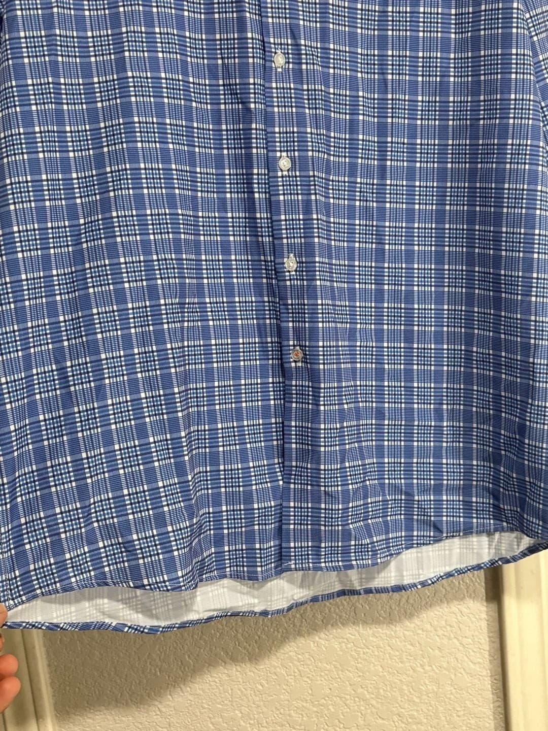 Nautica Men's Long Sleeve Button Down Shirt Blue Plaid Slim Fit 16-16.5 32/33 - Thumbnail 4