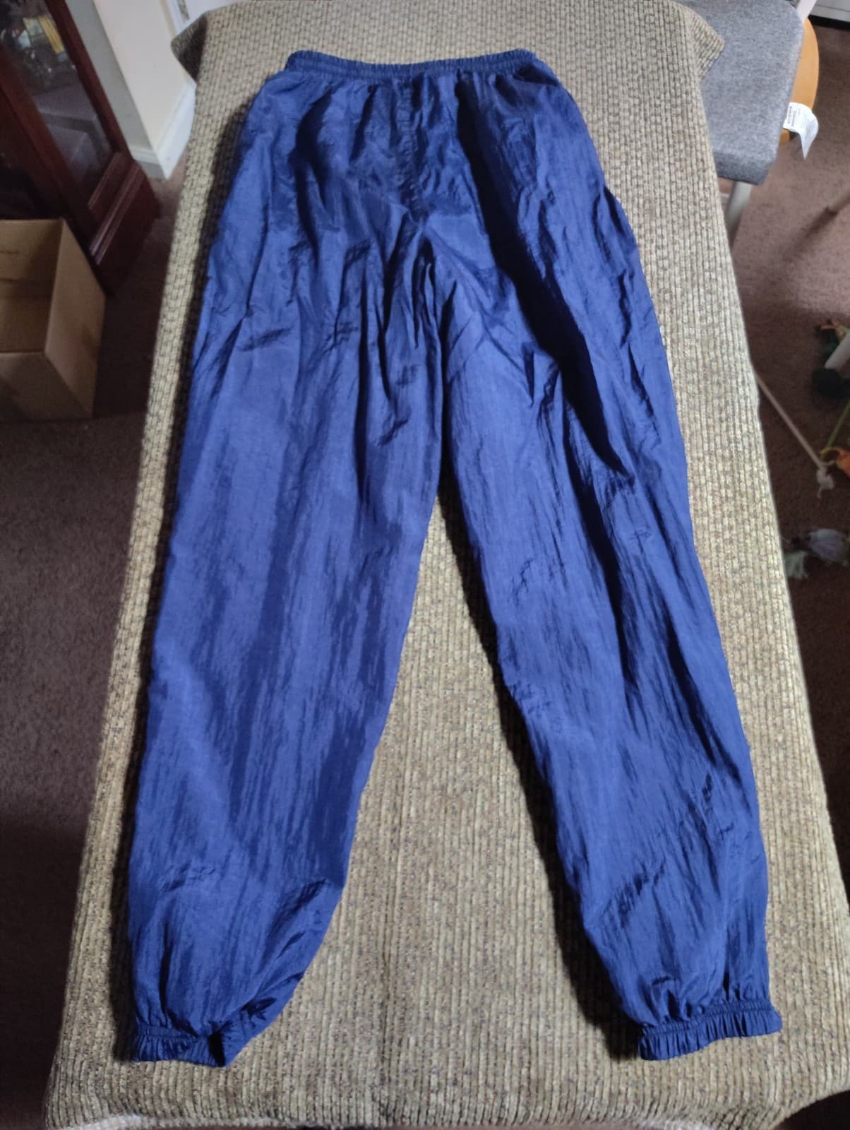 Vintage Avon Style Blue Nylon Pants sz M Elastic Waist/Drawstring Lined - Thumbnail 6