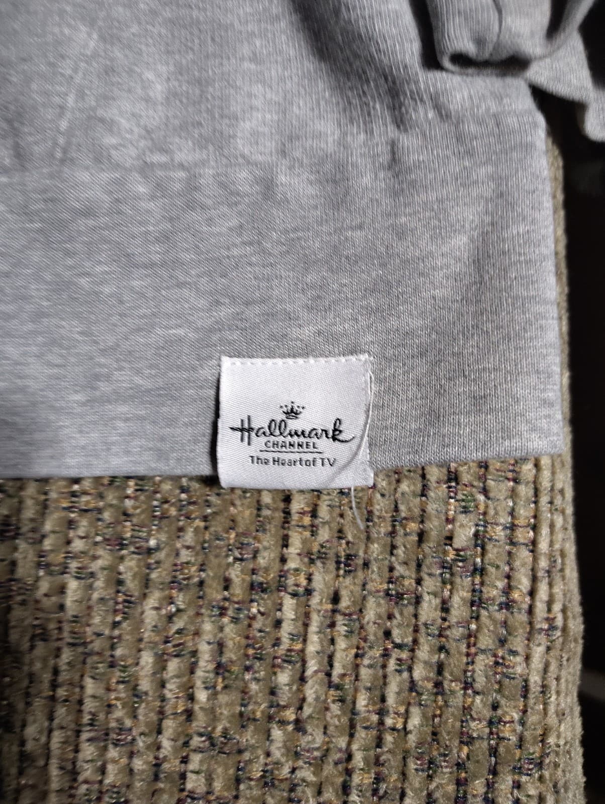 HALLMARK CHANNEL #1 Fan Hooded Sweatshirt Gray with Plaid lining and Truck Print - Thumbnail 4