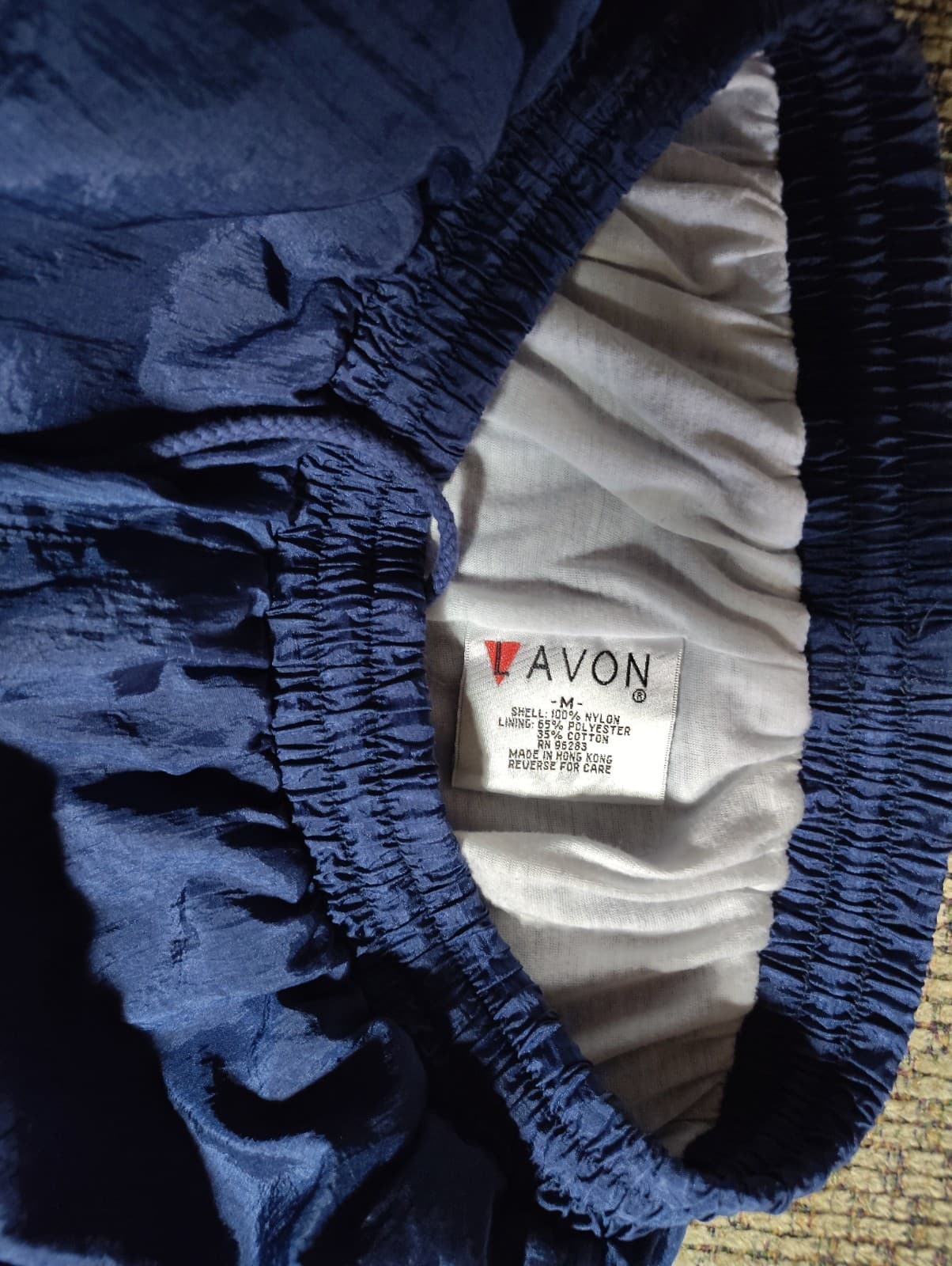 Vintage Avon Style Blue Nylon Pants sz M Elastic Waist/Drawstring Lined - Thumbnail 5