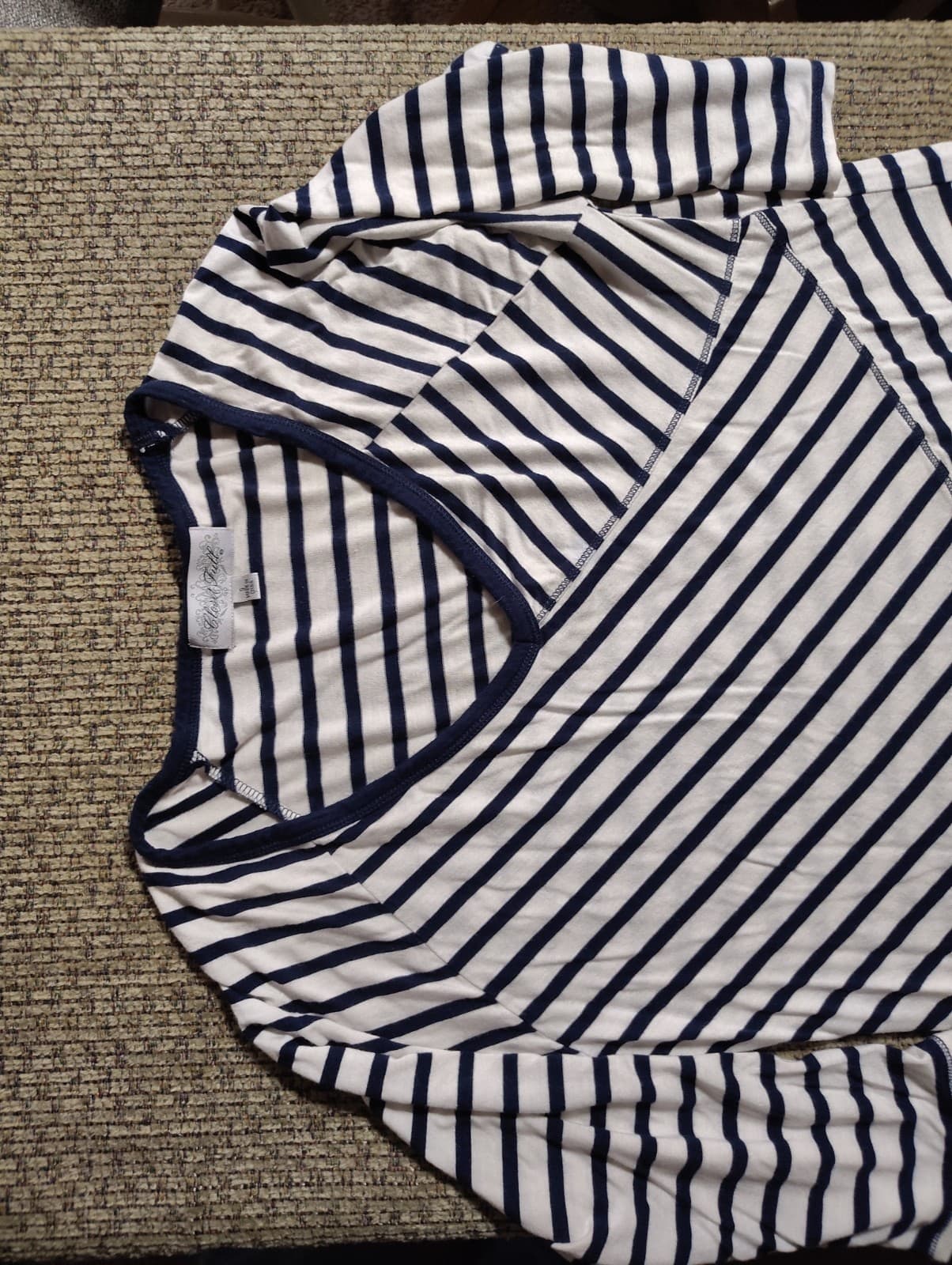 Closet Full Womens 3/4 Sleeve Blue/white Striped V Neck Tunic Size S - Thumbnail 5