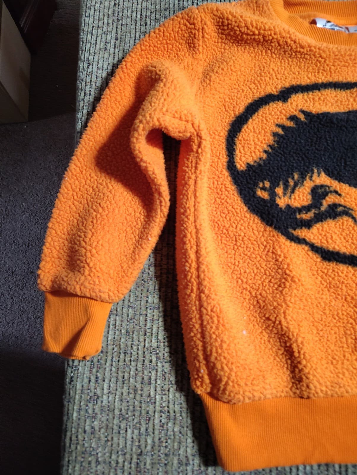 Jurassic World Fleece Sweater Boys 8 Orange Long Sleeves Halloween Sweatshirt - Thumbnail 2