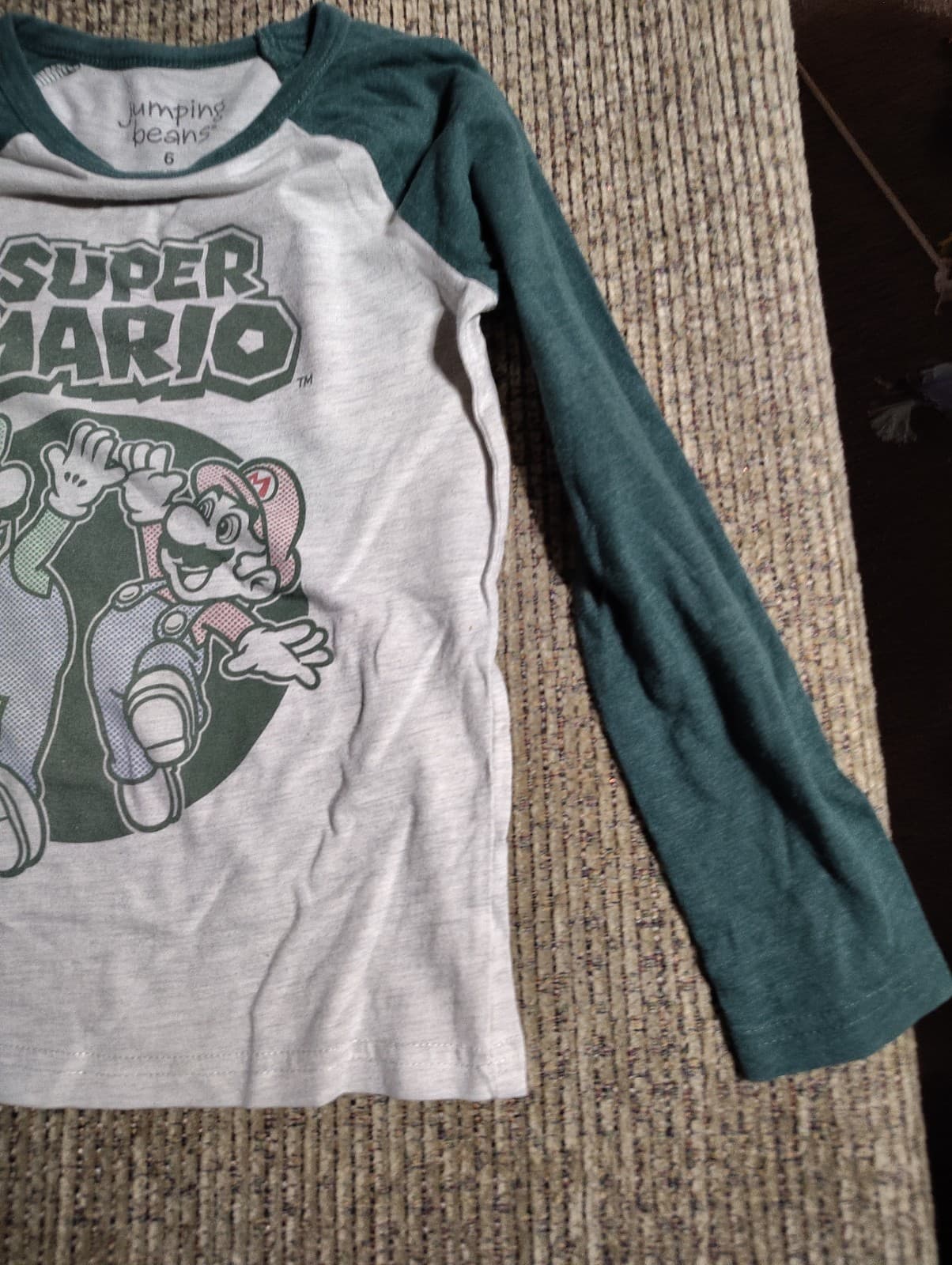 Jumping Beans Boys Super Mario Raglan Mario Luigi Long Sleeve Shirt 6 - Thumbnail 3