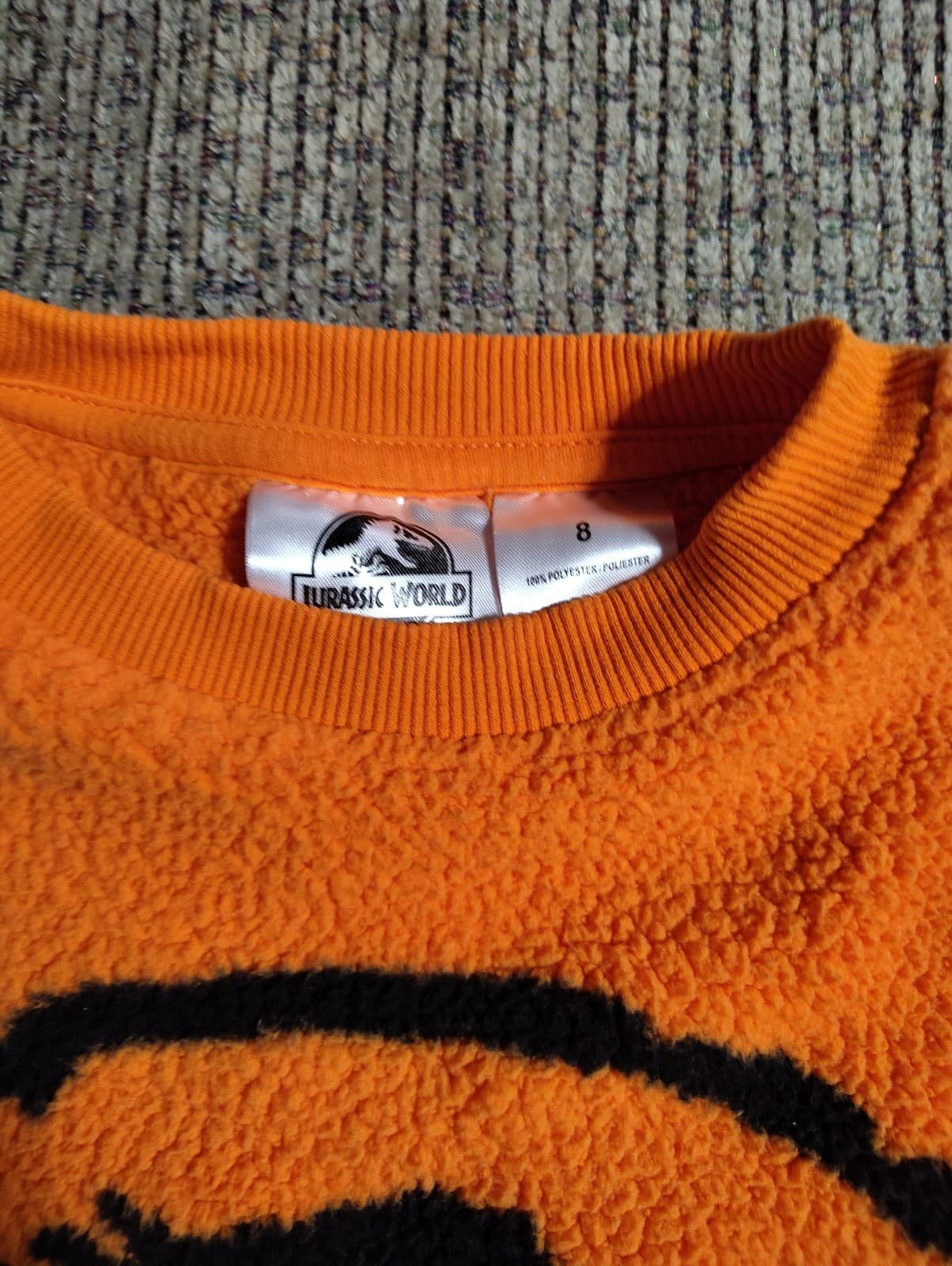 Jurassic World Fleece Sweater Boys 8 Orange Long Sleeves Halloween Sweatshirt - Thumbnail 4