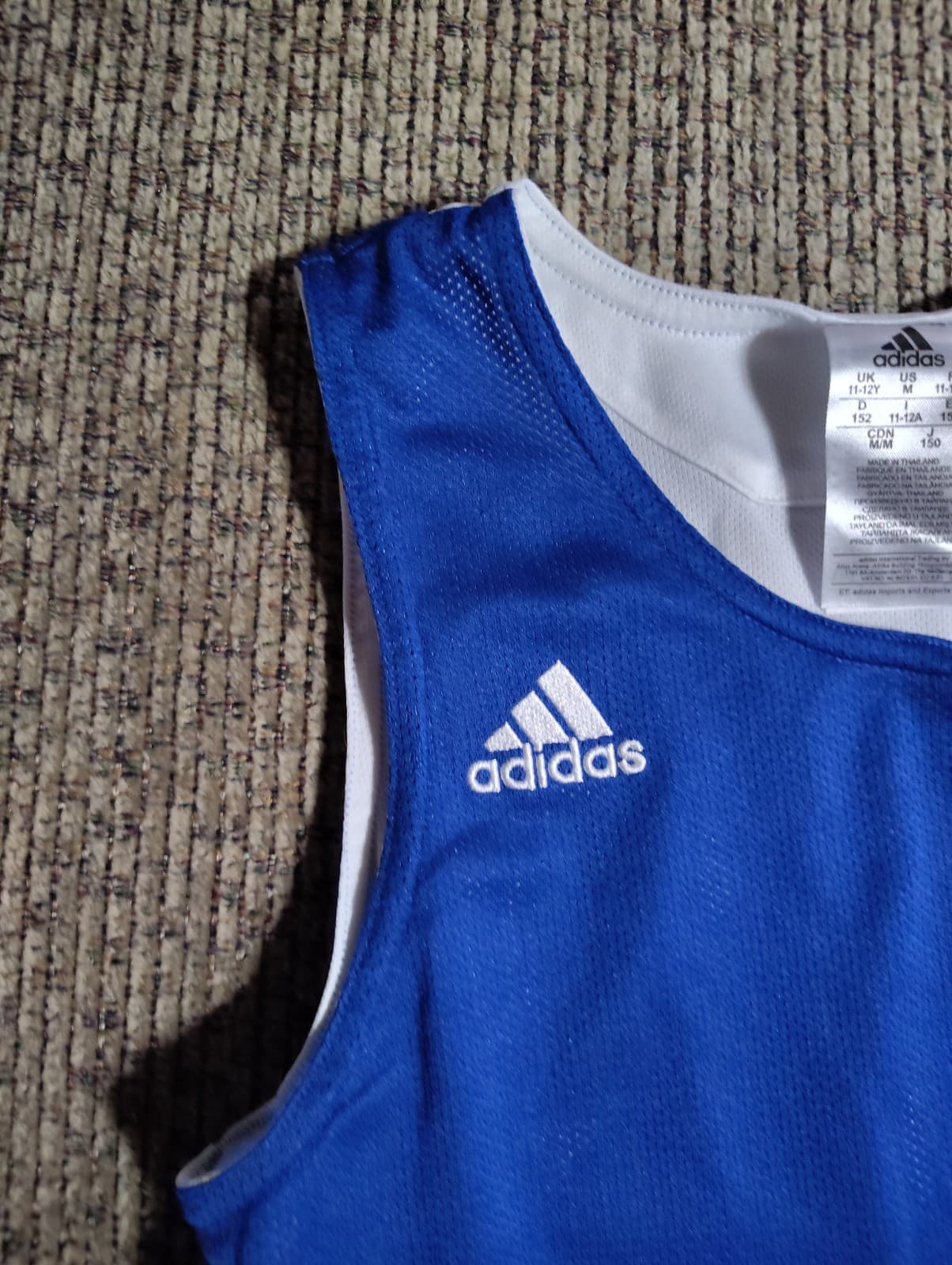 Adidas Men's Crazy Explosive Reversible Basketball Jersey Blue/White - Thumbnail 3