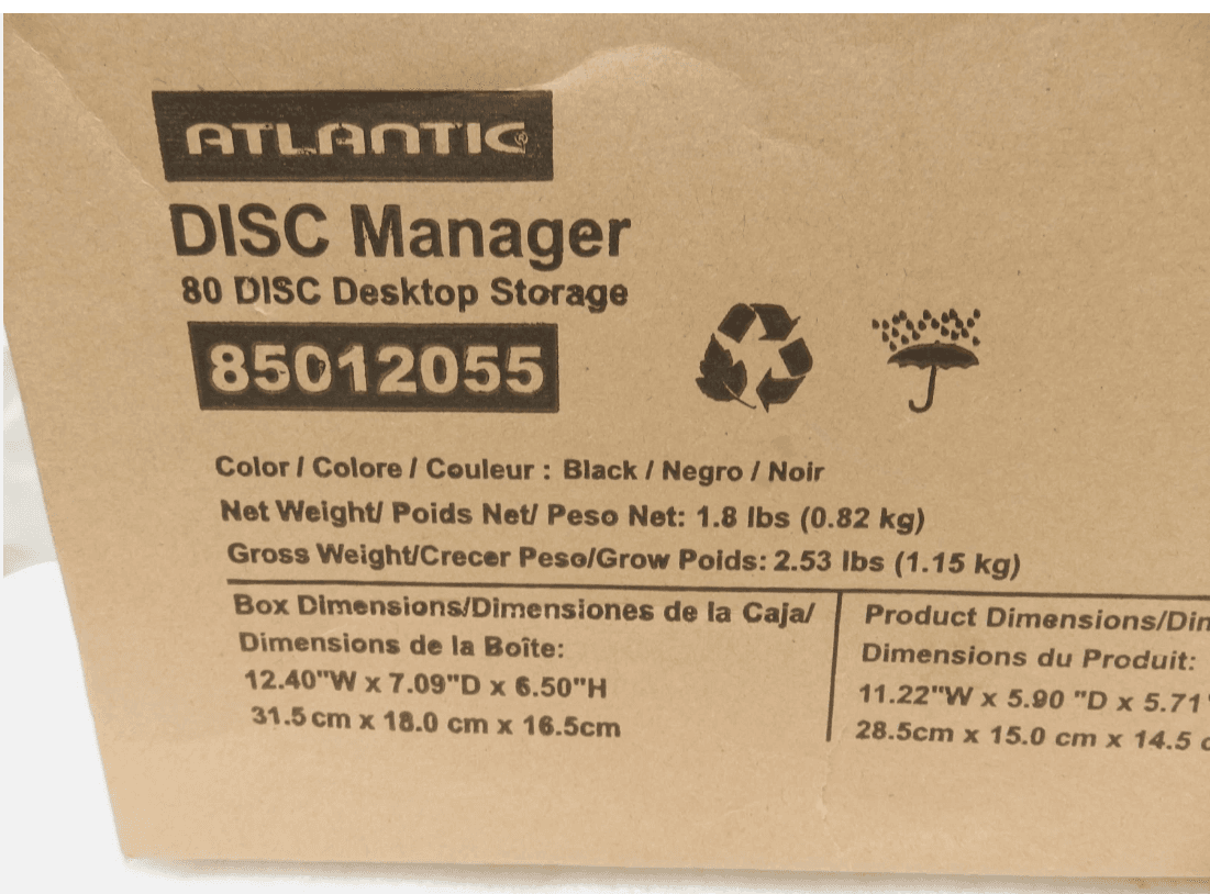 Atlantic Disc Manager 80 Disc CD/DVD Desktop Storage Organizer New Sealed (P58K) - Thumbnail 2