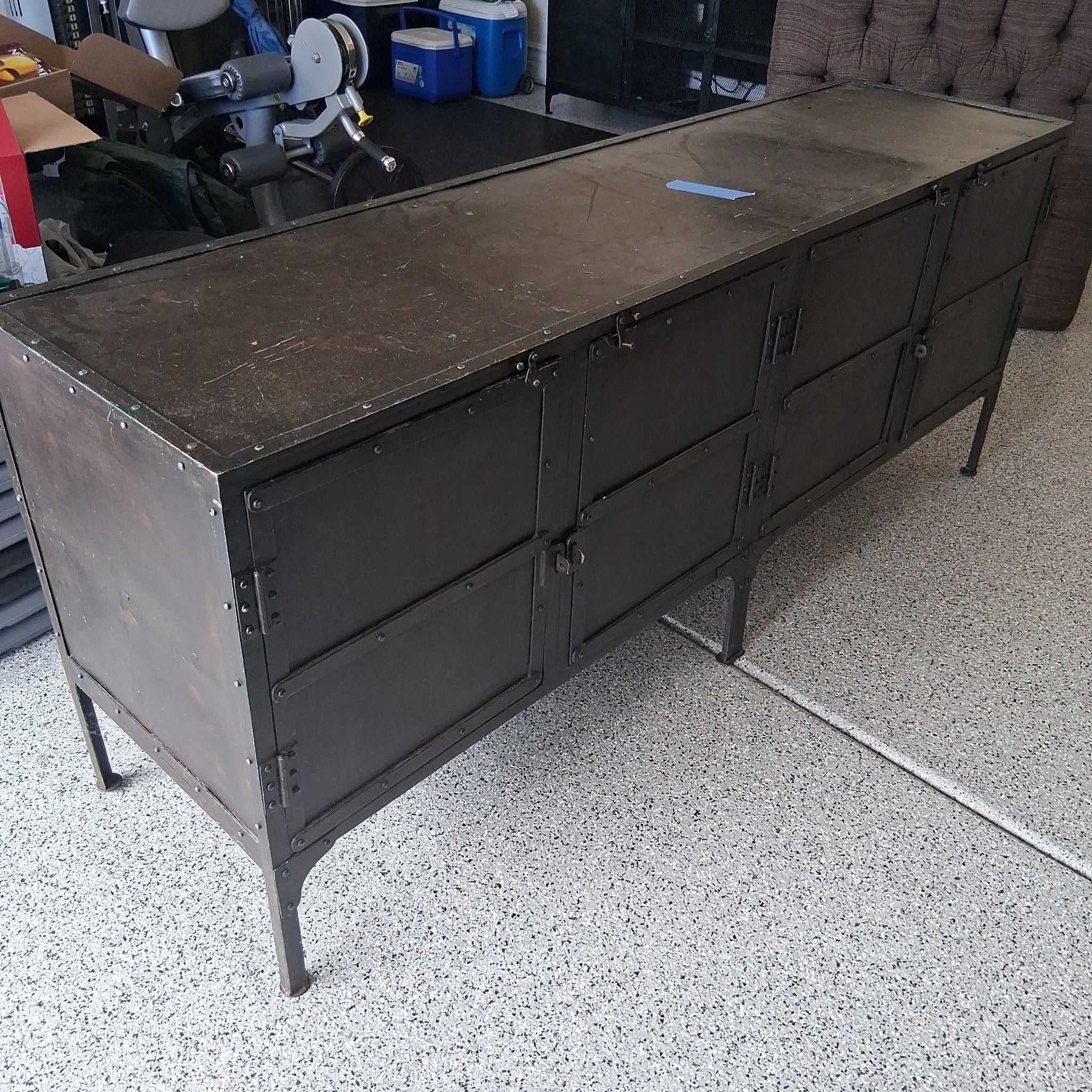 Restoration Hardware Industrial Metal Sideboard/Credenza - Modern Storage Cabinet - Thumbnail 2