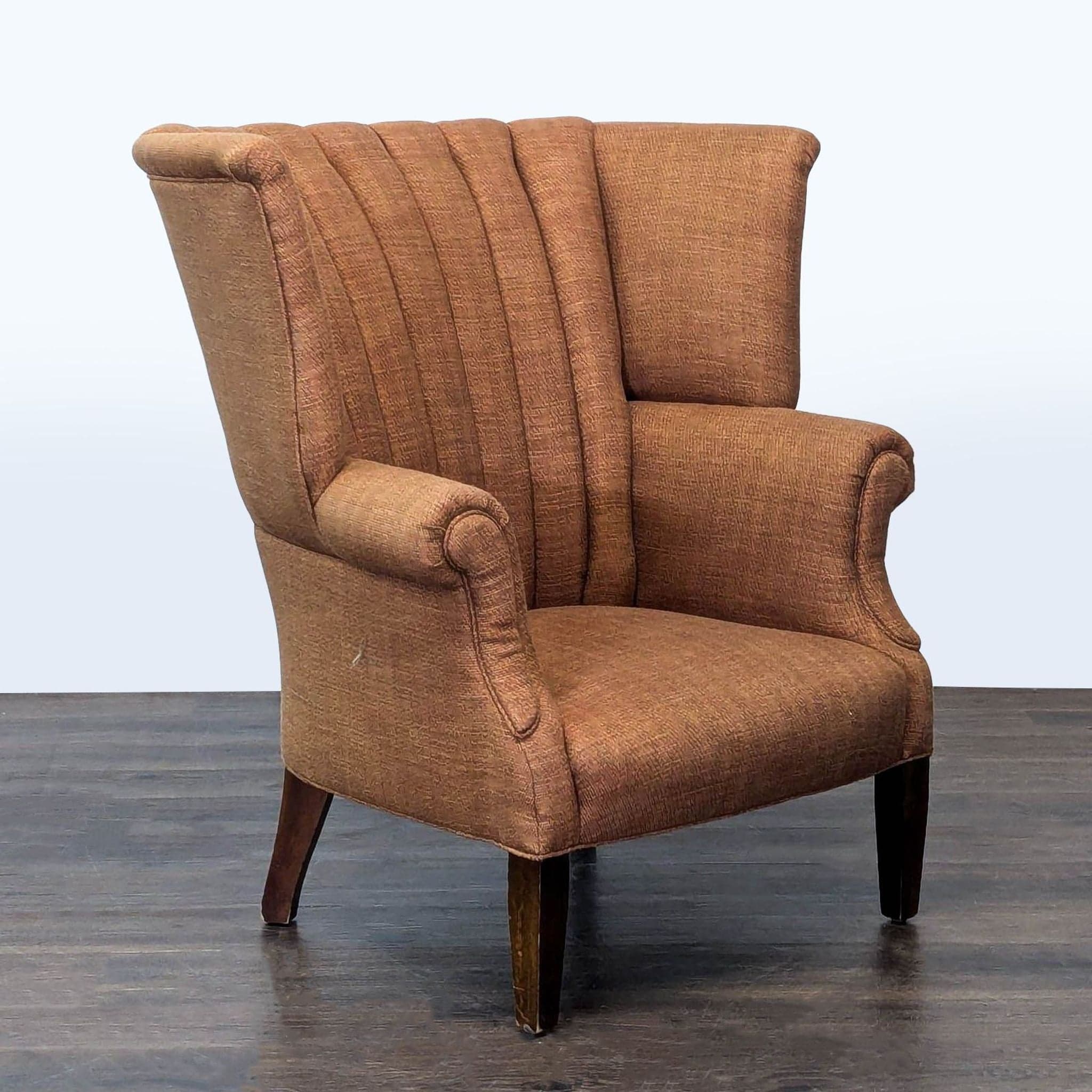 High Back Wing Lounge Chair with Rolled Arms - Thumbnail 2