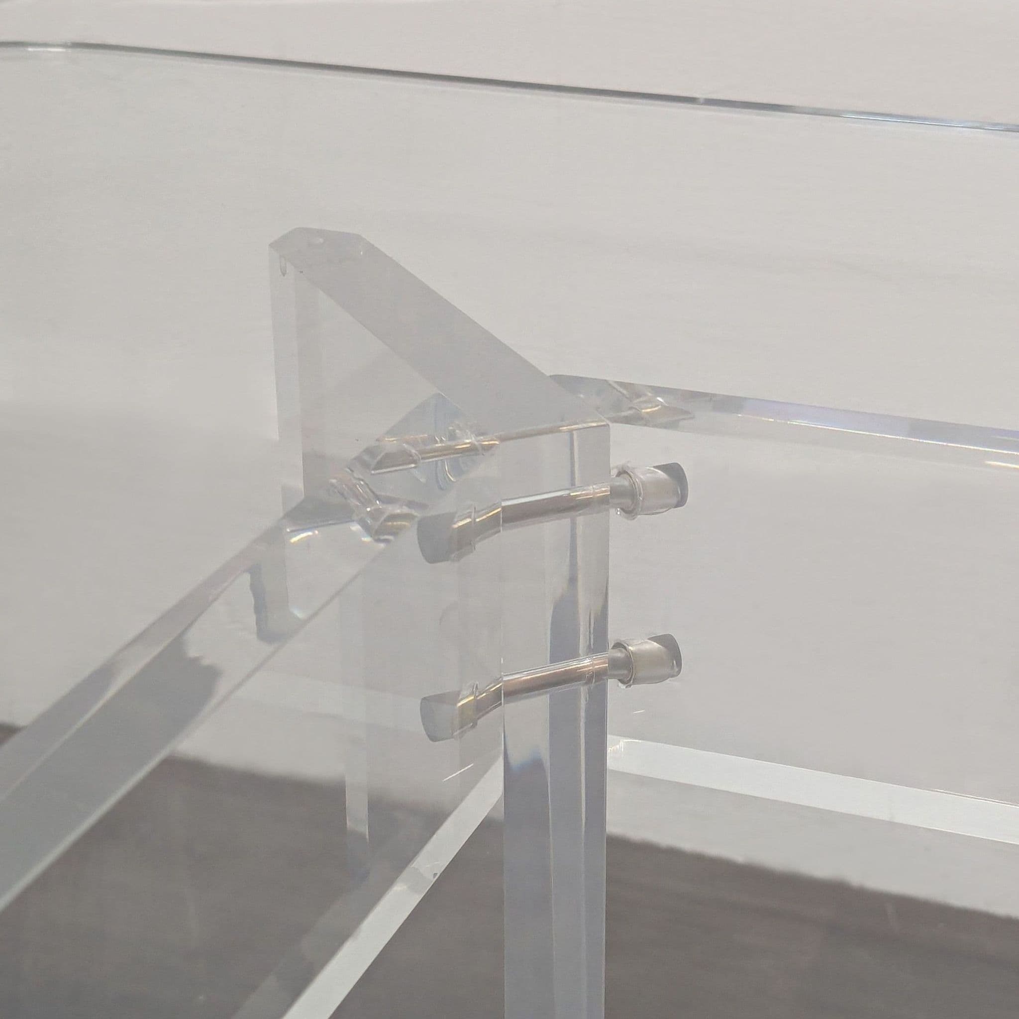 Glass Top Dining Table with Acrylic Legs - Thumbnail 5