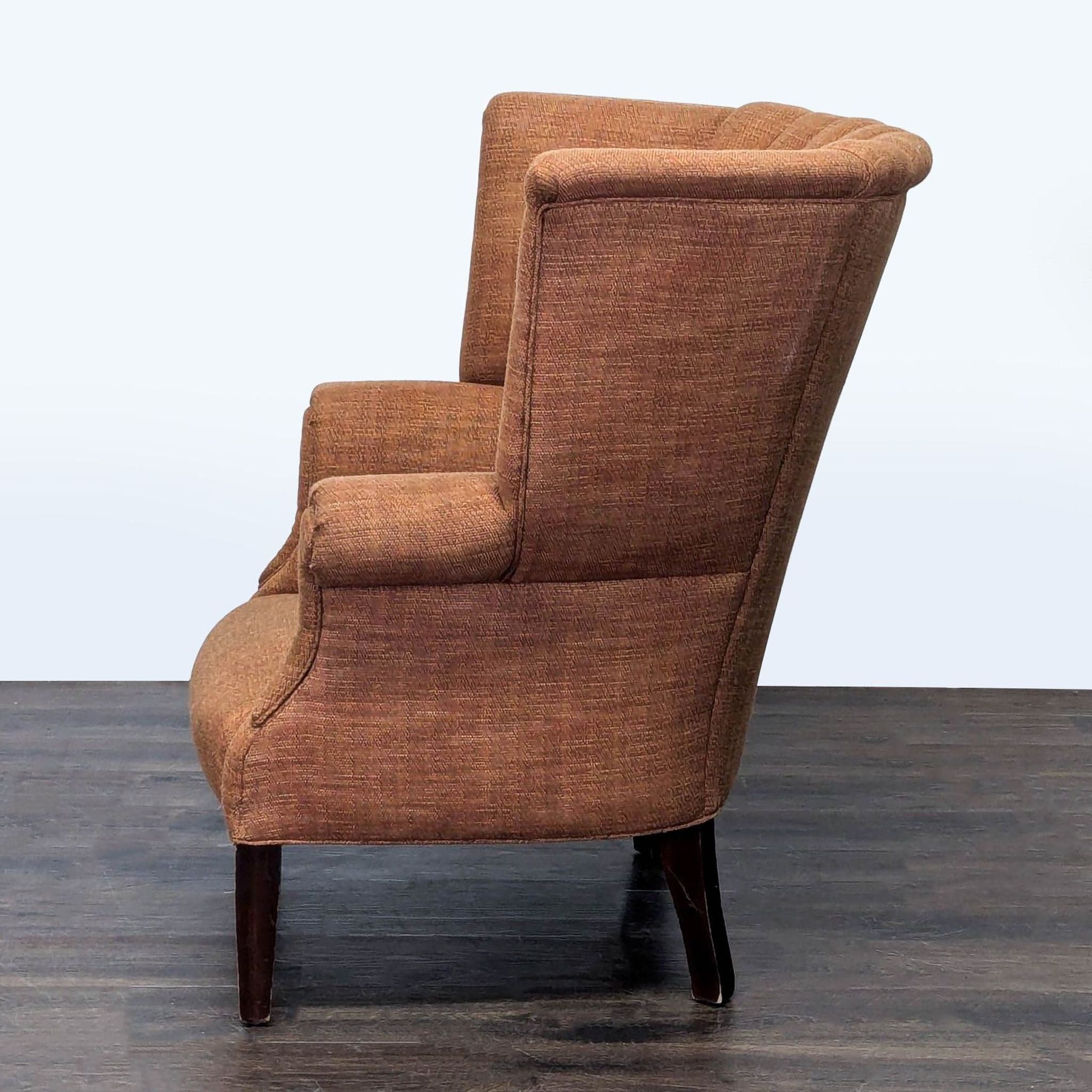 High Back Wing Lounge Chair with Rolled Arms - Thumbnail 5