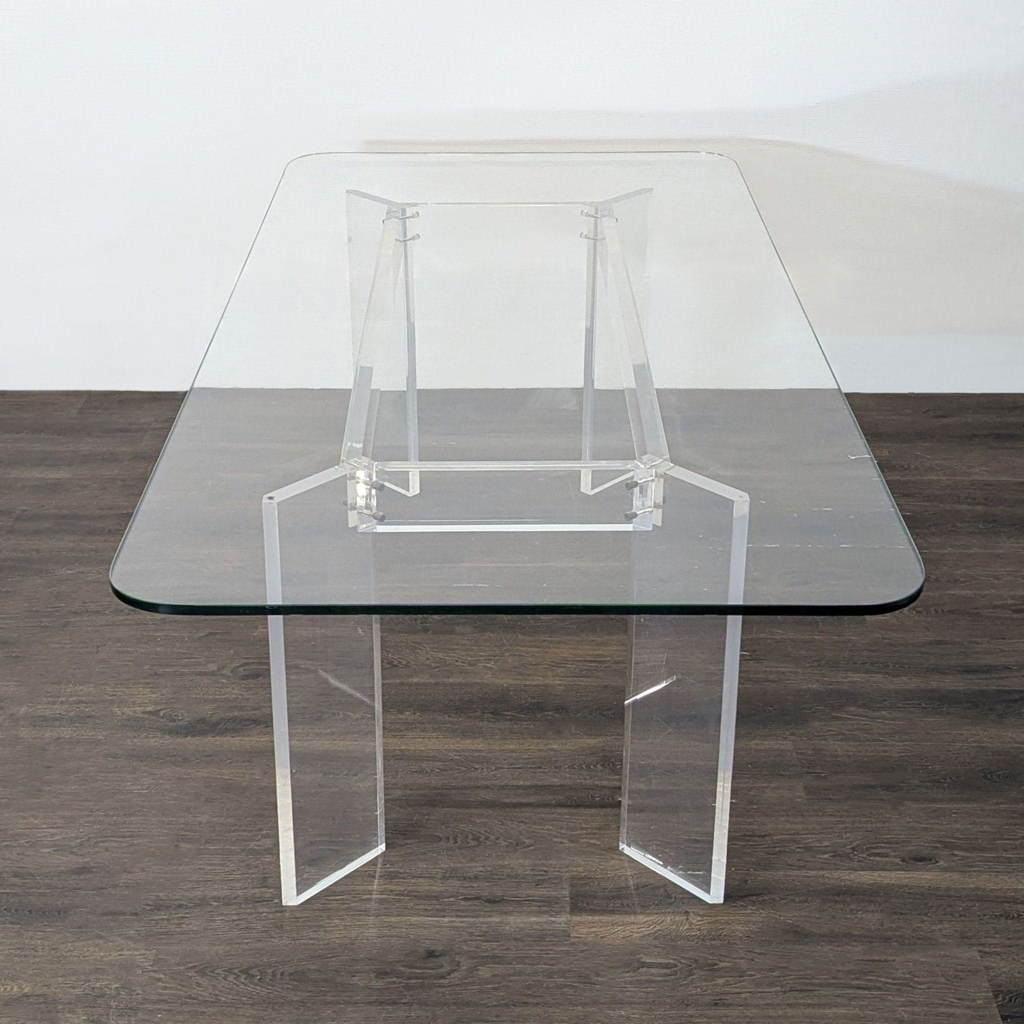 Glass Top Dining Table with Acrylic Legs - Thumbnail 2