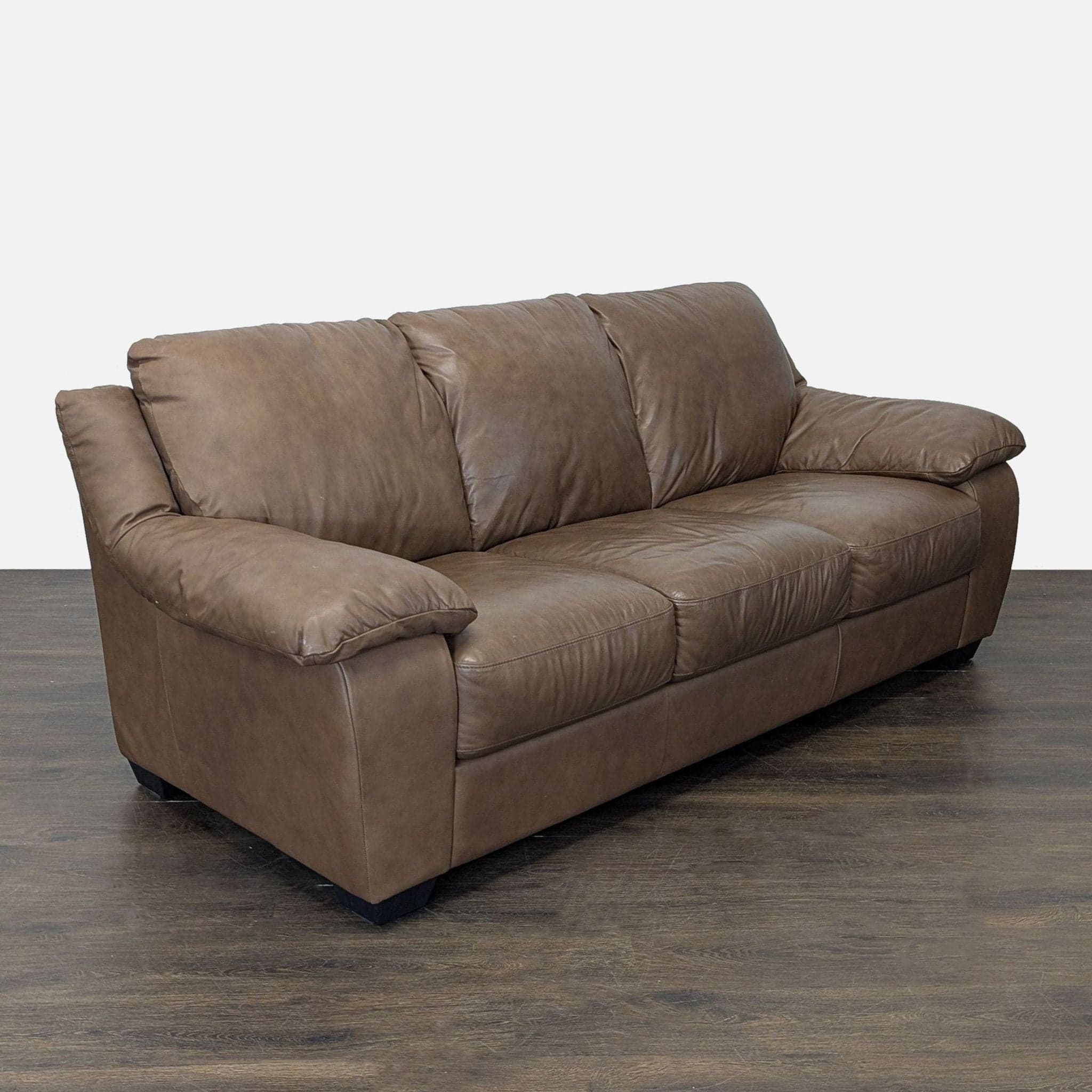 Italsofa 3-Seat Brown Leather Sofa – Comfortable and Stylish - Thumbnail 2