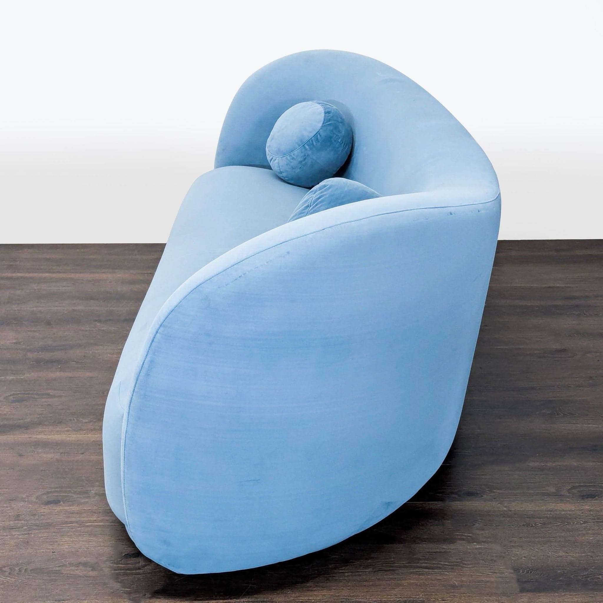 Rove Concepts Diane 3-Seat Modern Blue Velvet Sofa - Thumbnail 5