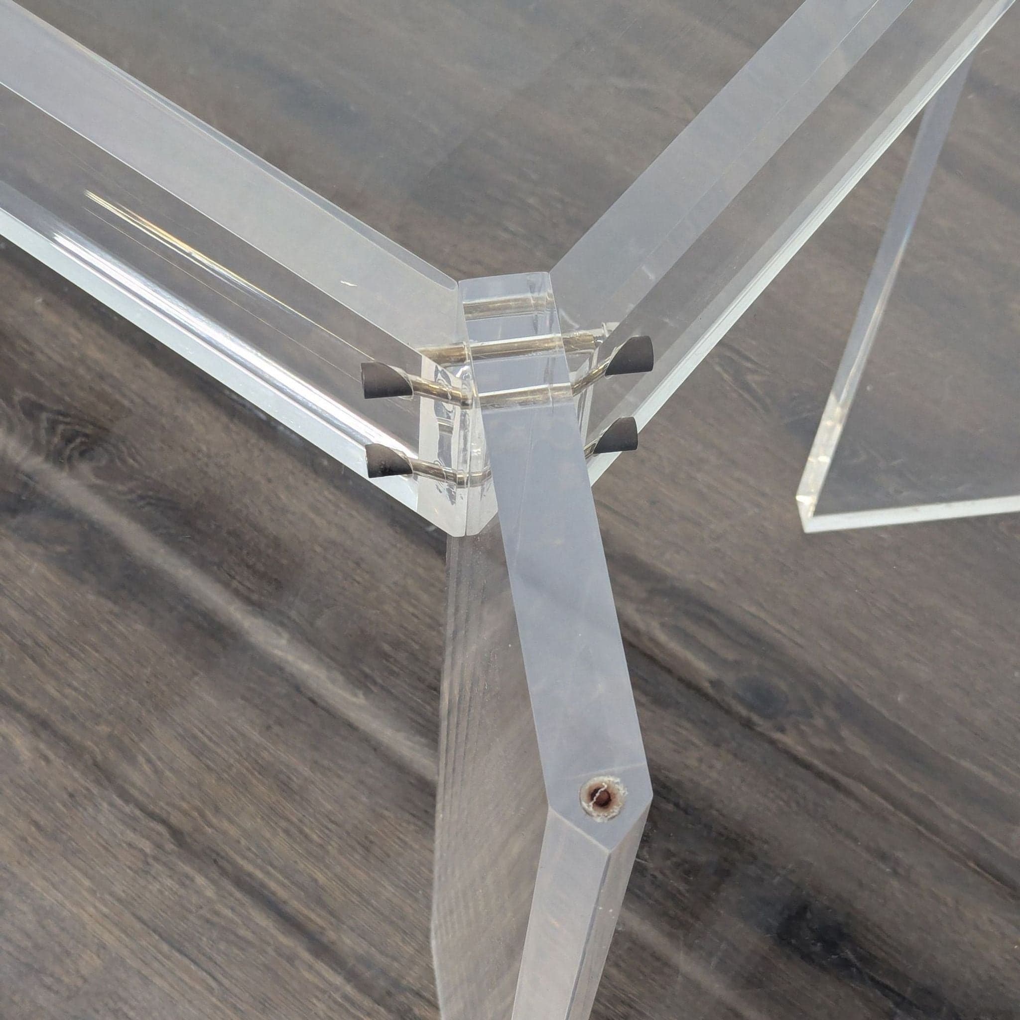 Glass Top Dining Table with Acrylic Legs - Thumbnail 3