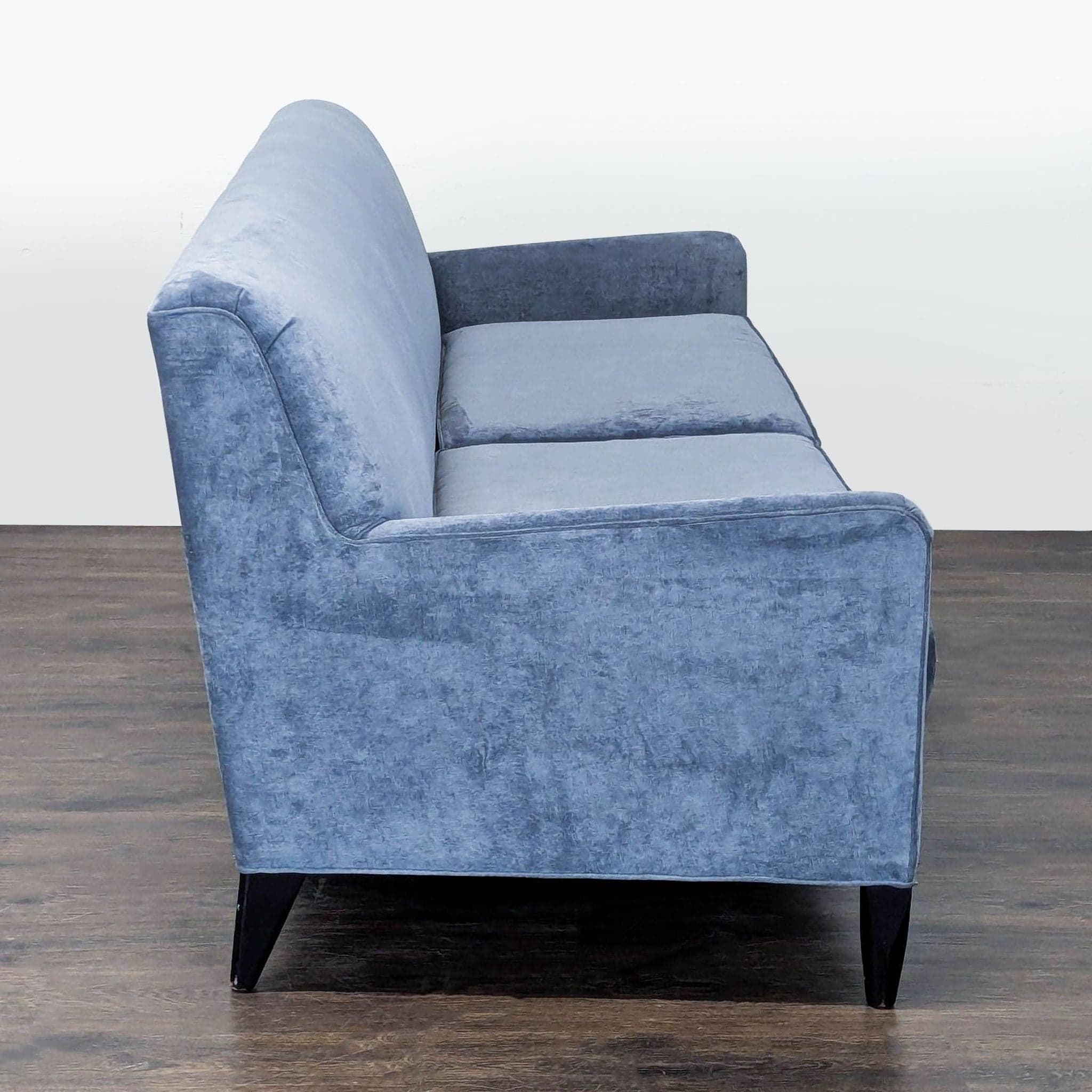 Mitchell Gold + Bob Williams 3-Seat Blue Velvet Sofa - Thumbnail 3