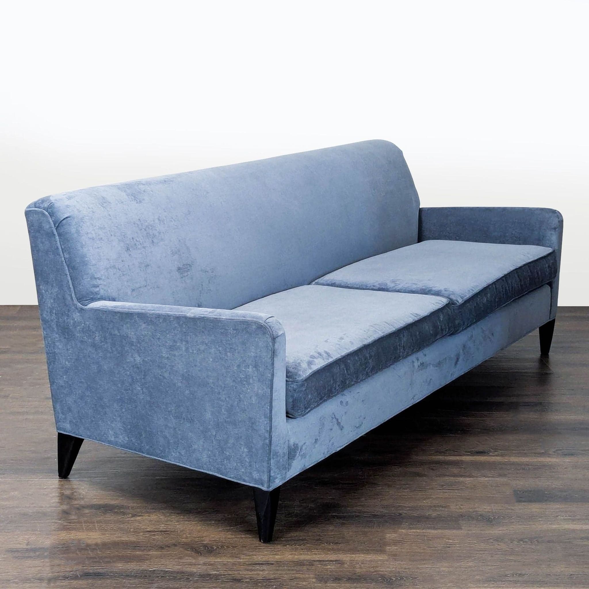 Mitchell Gold + Bob Williams 3-Seat Blue Velvet Sofa - Thumbnail 2
