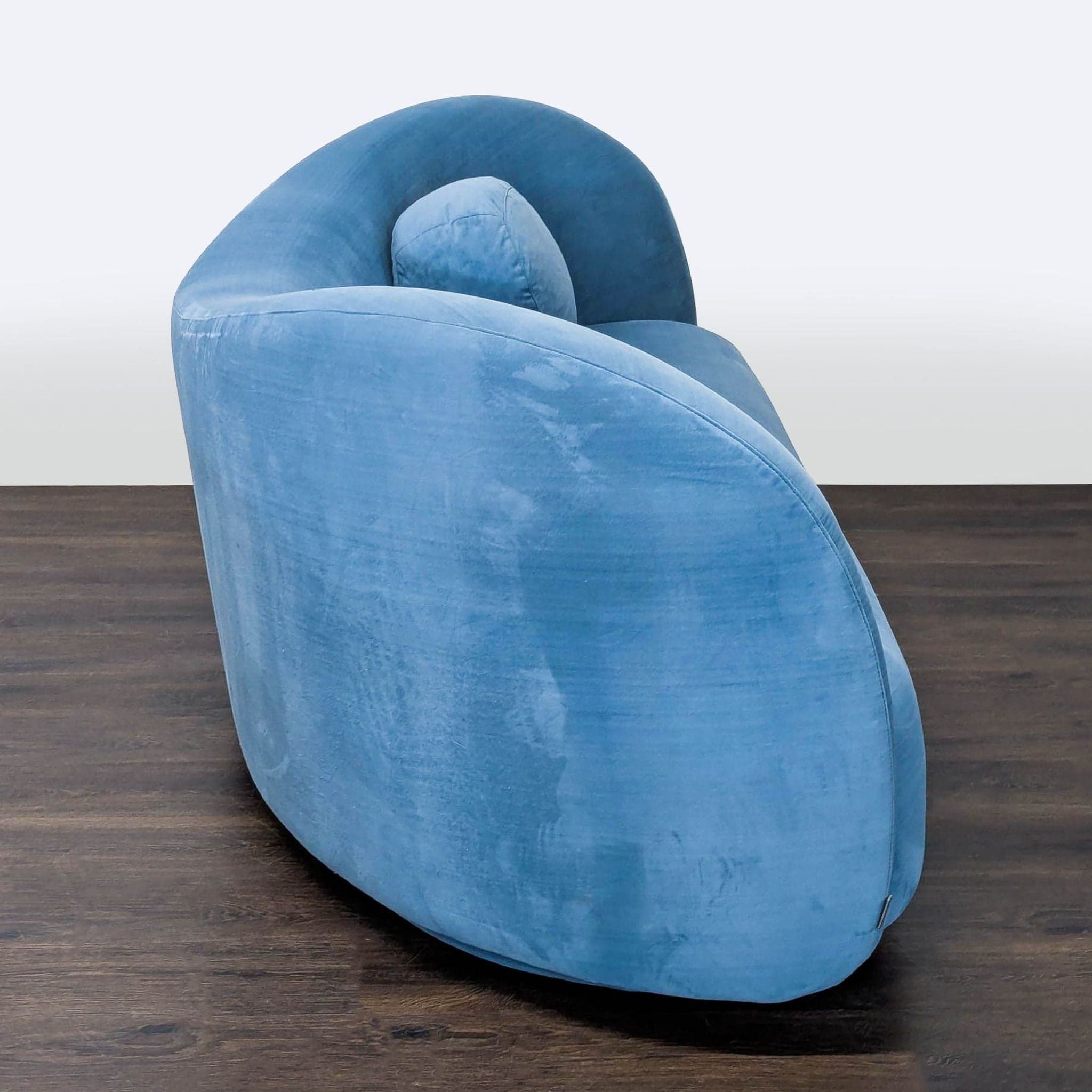 Rove Concepts Diane 3-Seat Modern Blue Velvet Sofa - Thumbnail 3