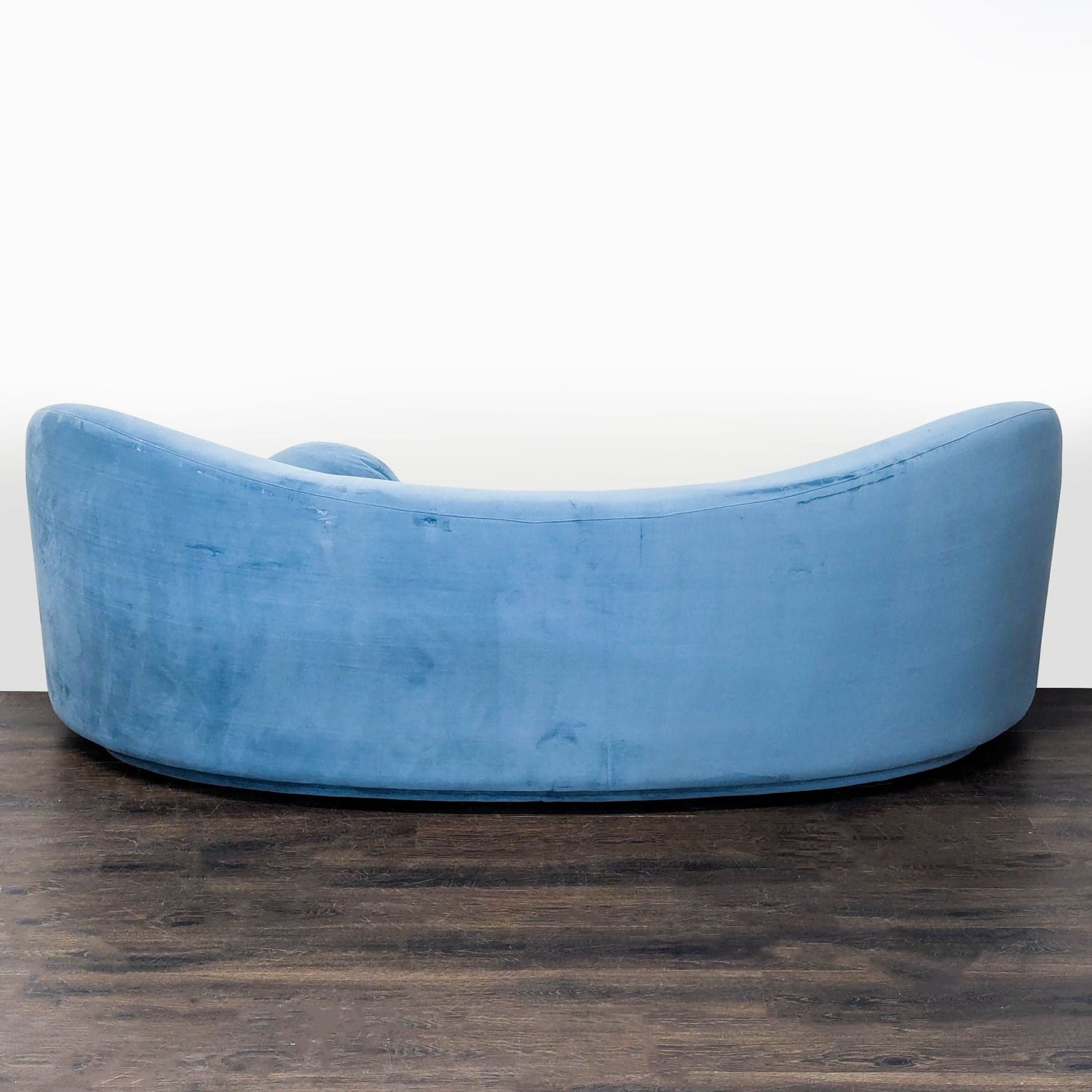 Rove Concepts Diane 3-Seat Modern Blue Velvet Sofa - Thumbnail 4