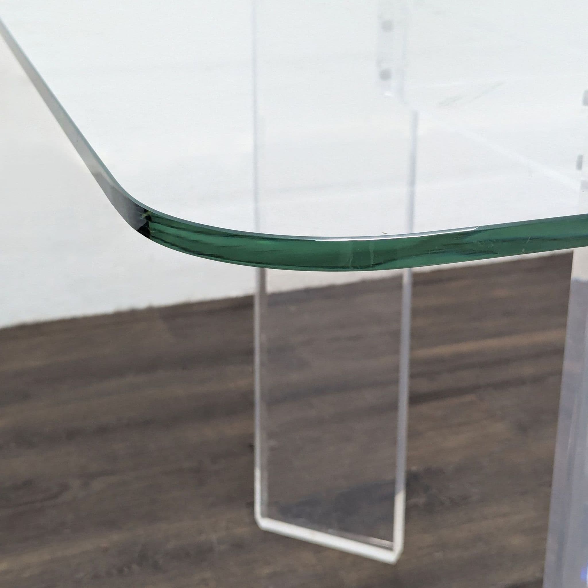 Glass Top Dining Table with Acrylic Legs - Thumbnail 4