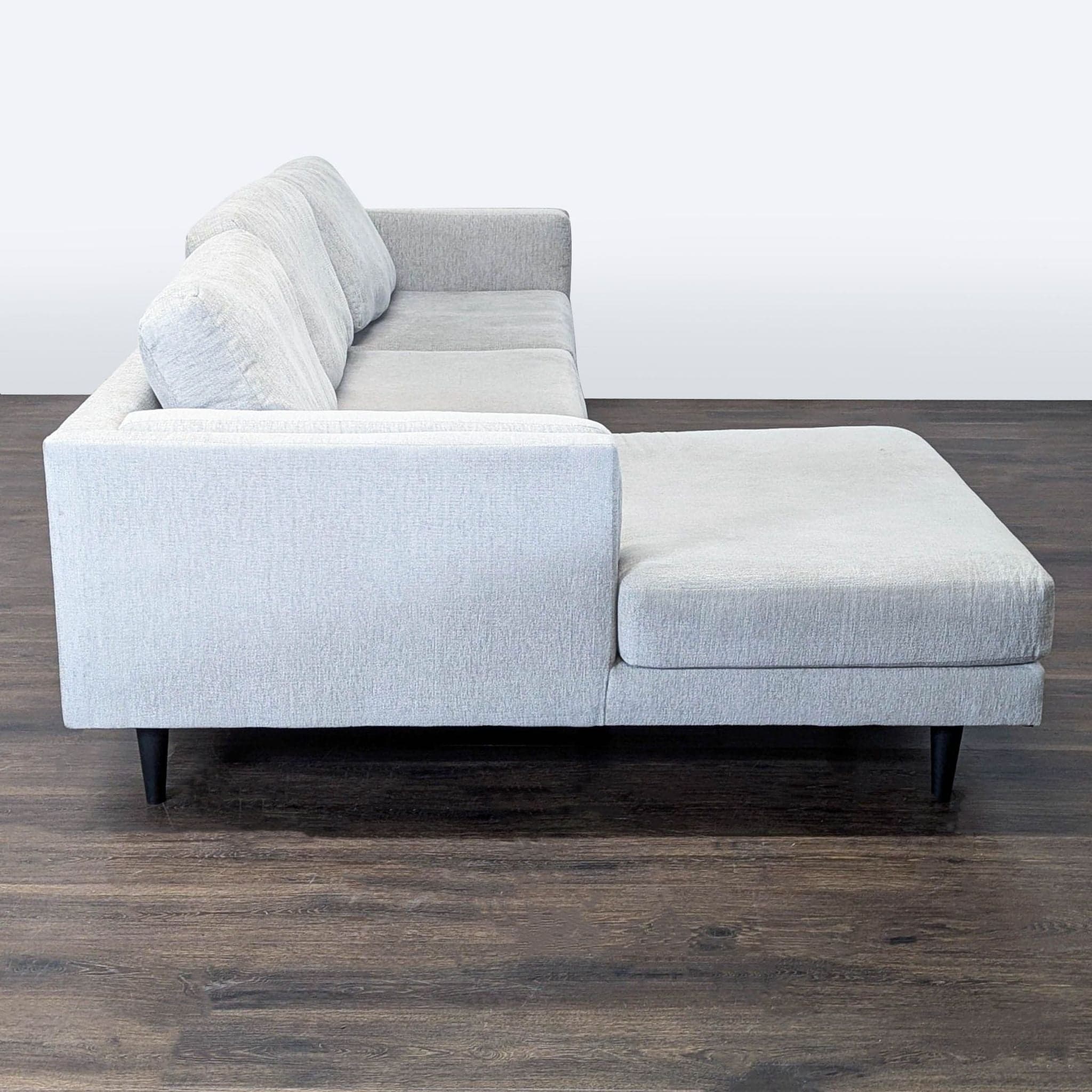 Living Spaces Modern Light Gray Sectional Sofa with Left Chaise - Thumbnail 3