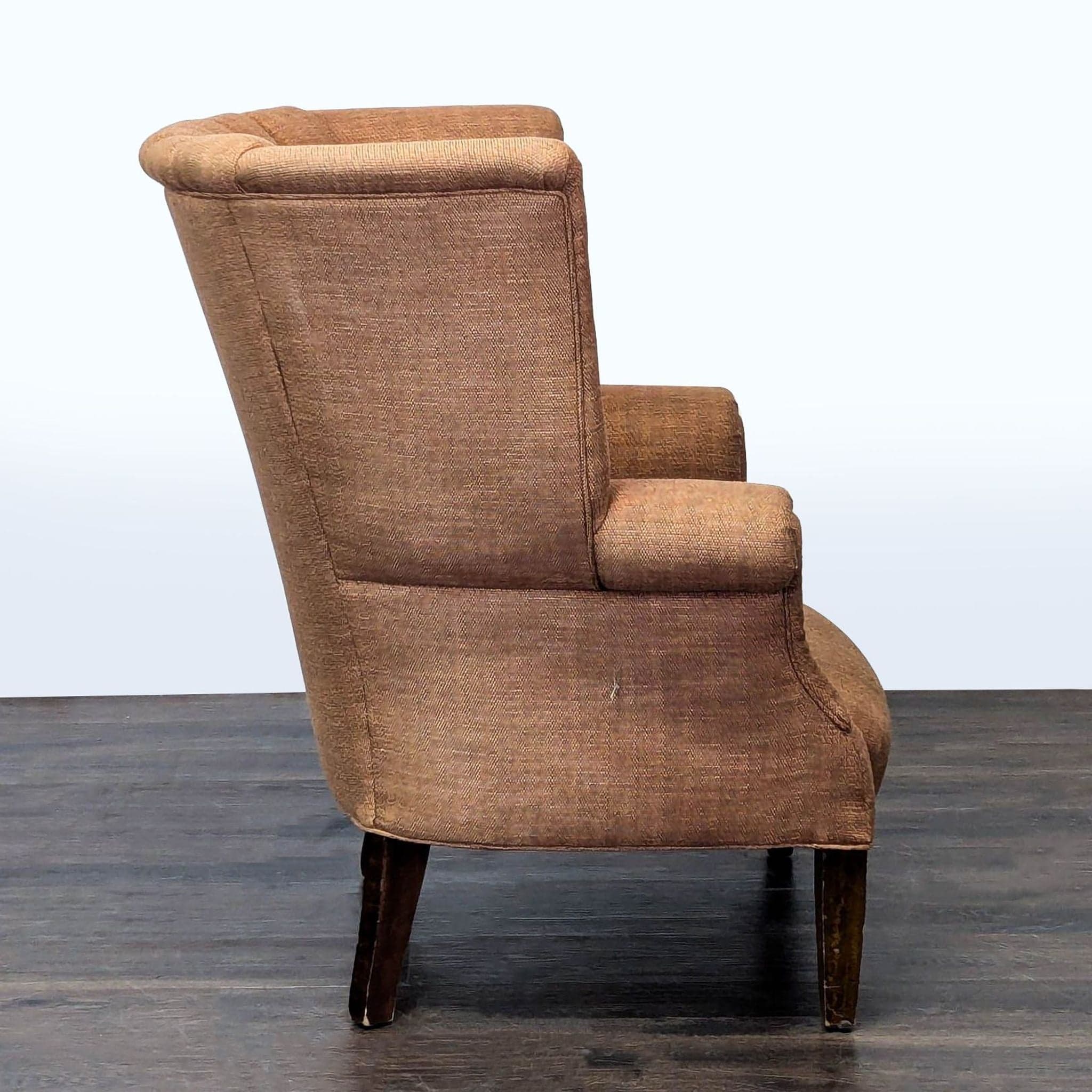 High Back Wing Lounge Chair with Rolled Arms - Thumbnail 3
