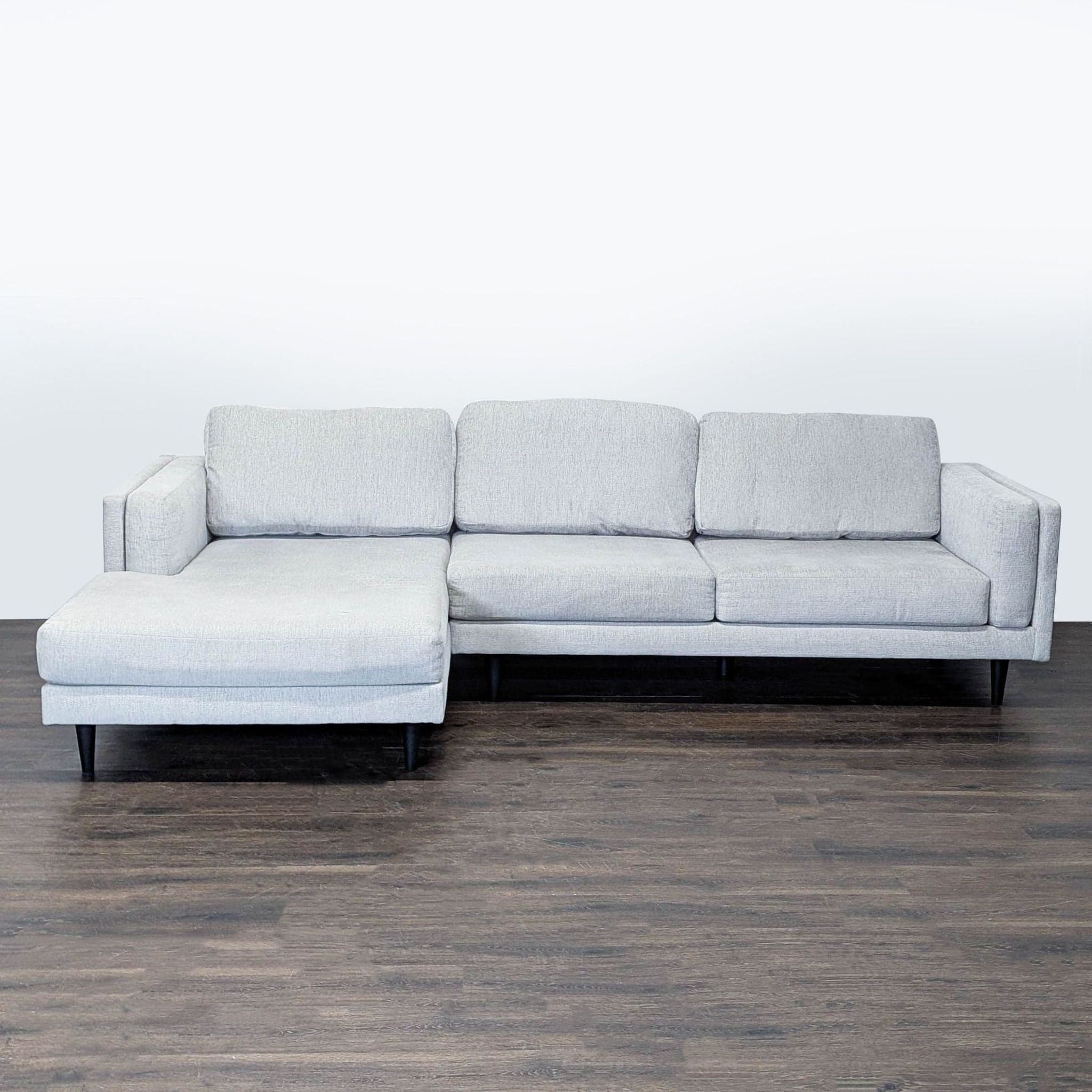 Living Spaces Modern Light Gray Sectional Sofa with Left Chaise