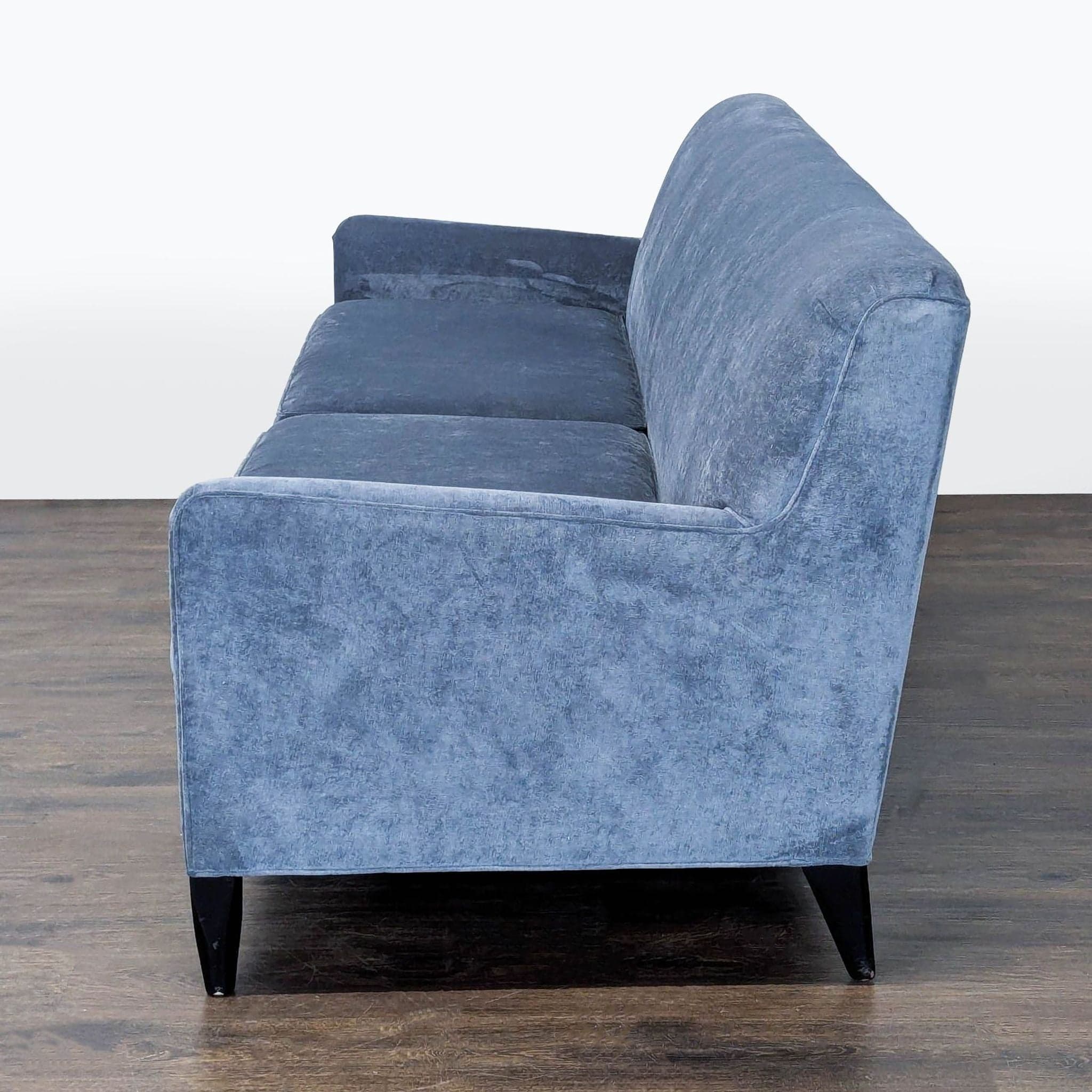 Mitchell Gold + Bob Williams 3-Seat Blue Velvet Sofa - Thumbnail 5