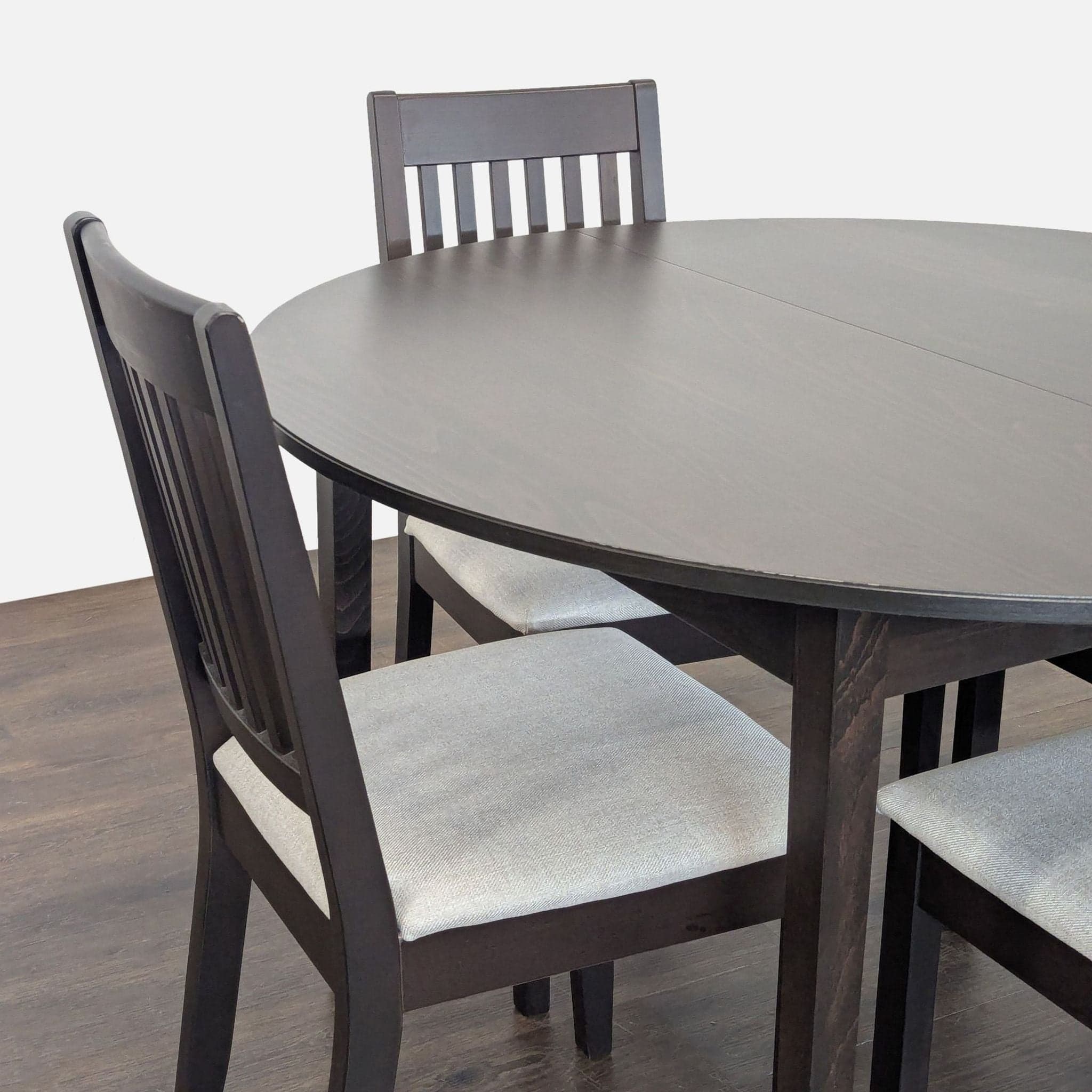 Ikea NÄSINGE 5-Piece Round Dining Set with 4 Chairs – Dark Wood Finish - Thumbnail 4