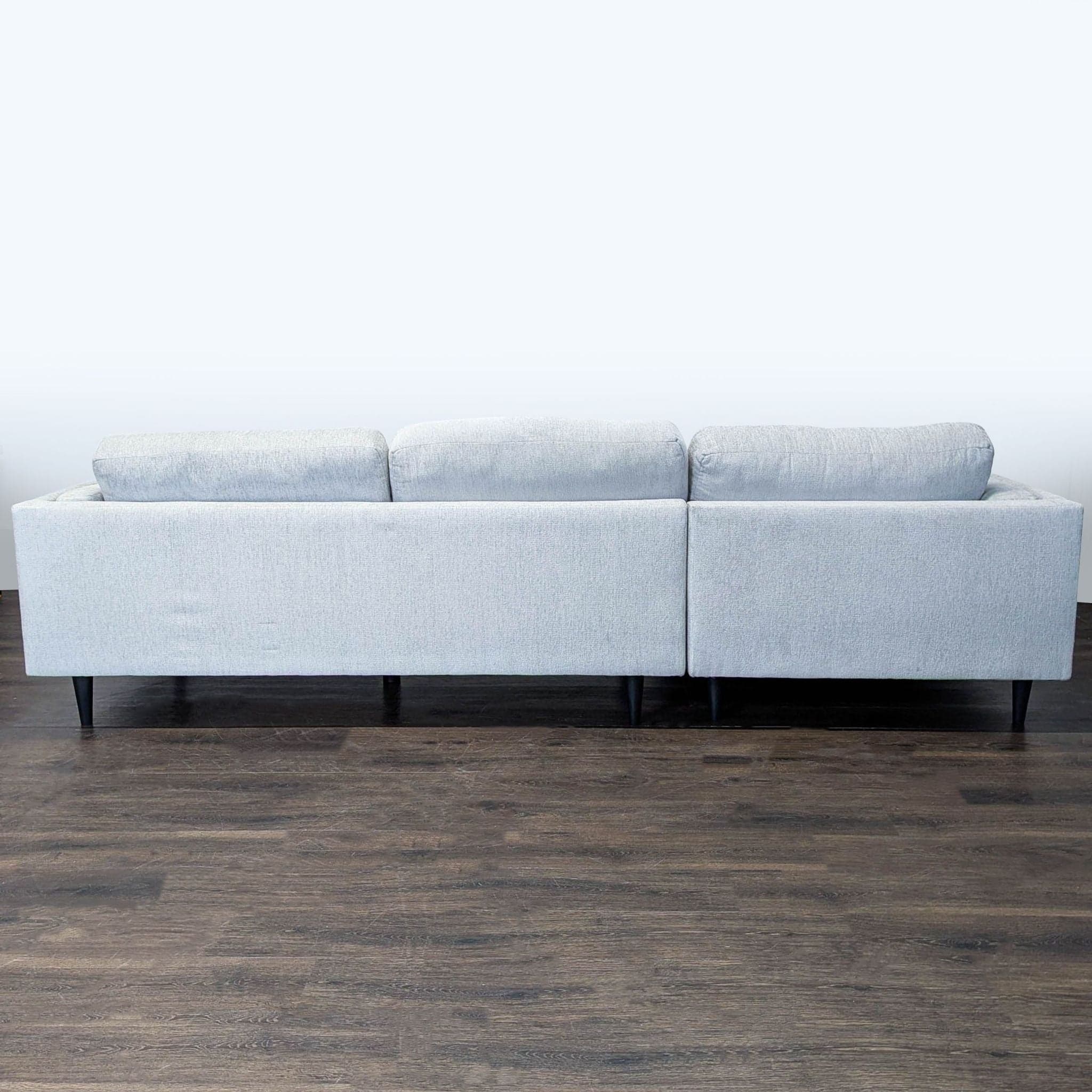 Living Spaces Modern Light Gray Sectional Sofa with Left Chaise - Thumbnail 4