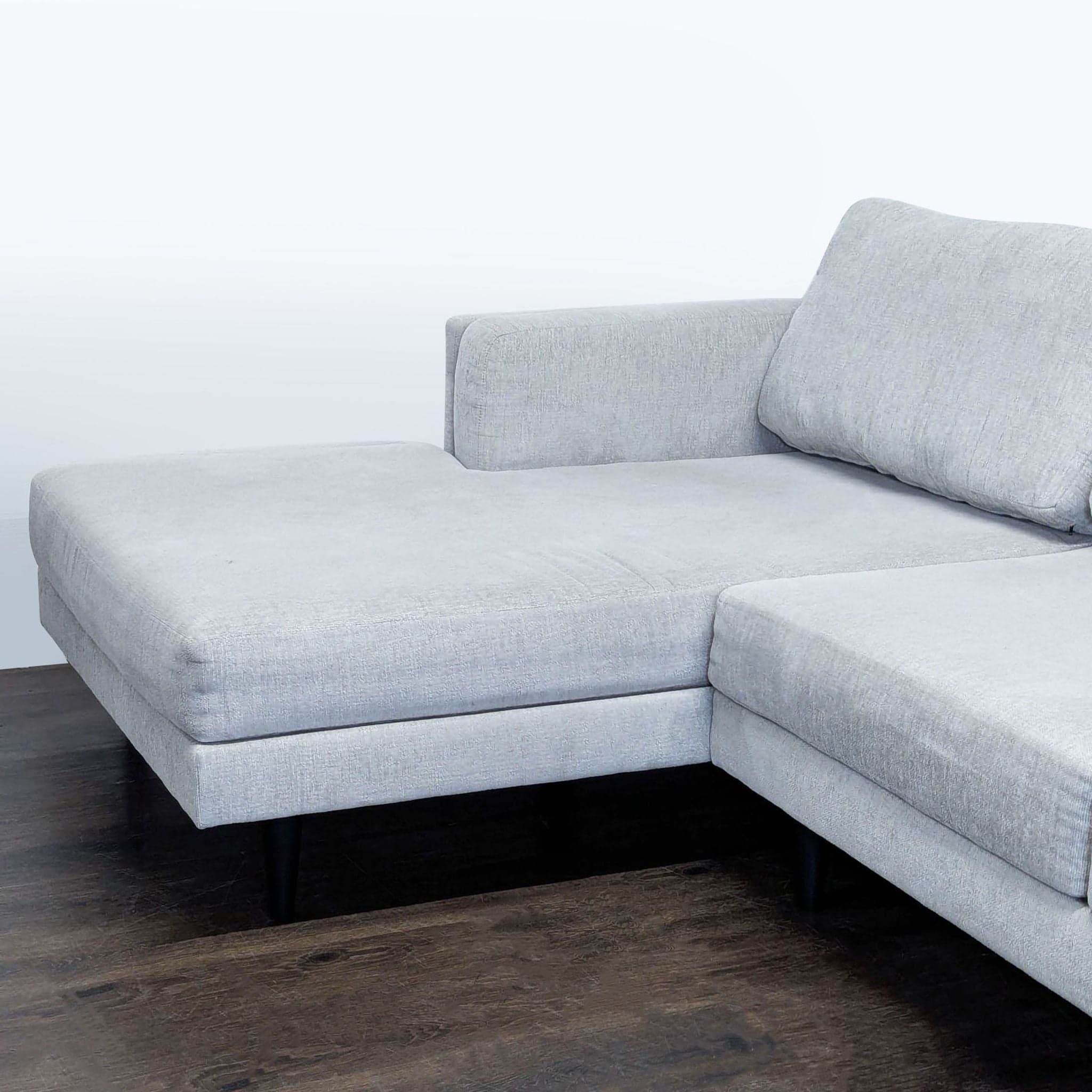 Living Spaces Modern Light Gray Sectional Sofa with Left Chaise - Thumbnail 6