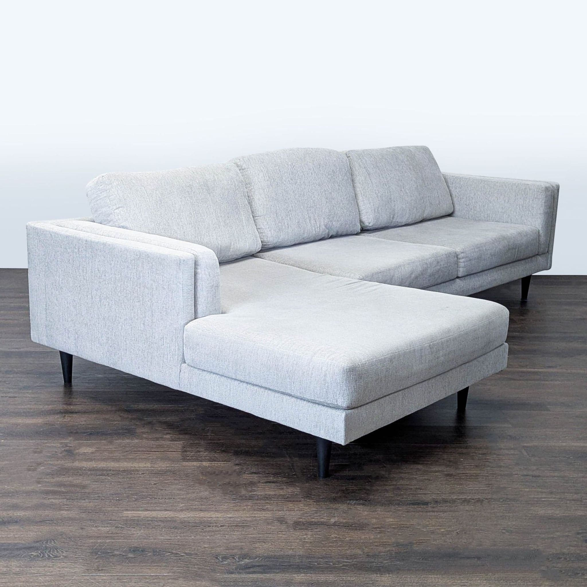 Living Spaces Modern Light Gray Sectional Sofa with Left Chaise - Thumbnail 2