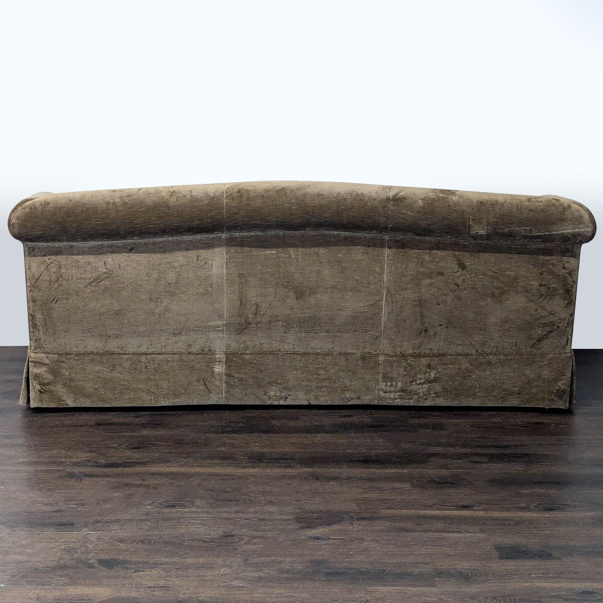Marco 3-Seat Sofa with Rolled Arms in Brown Velvet Upholstery - Thumbnail 4