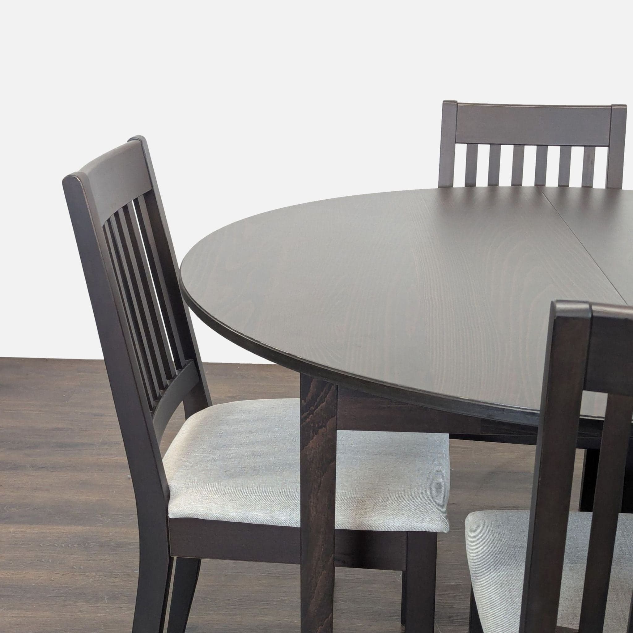 Ikea NÄSINGE 5-Piece Round Dining Set with 4 Chairs – Dark Wood Finish - Thumbnail 3