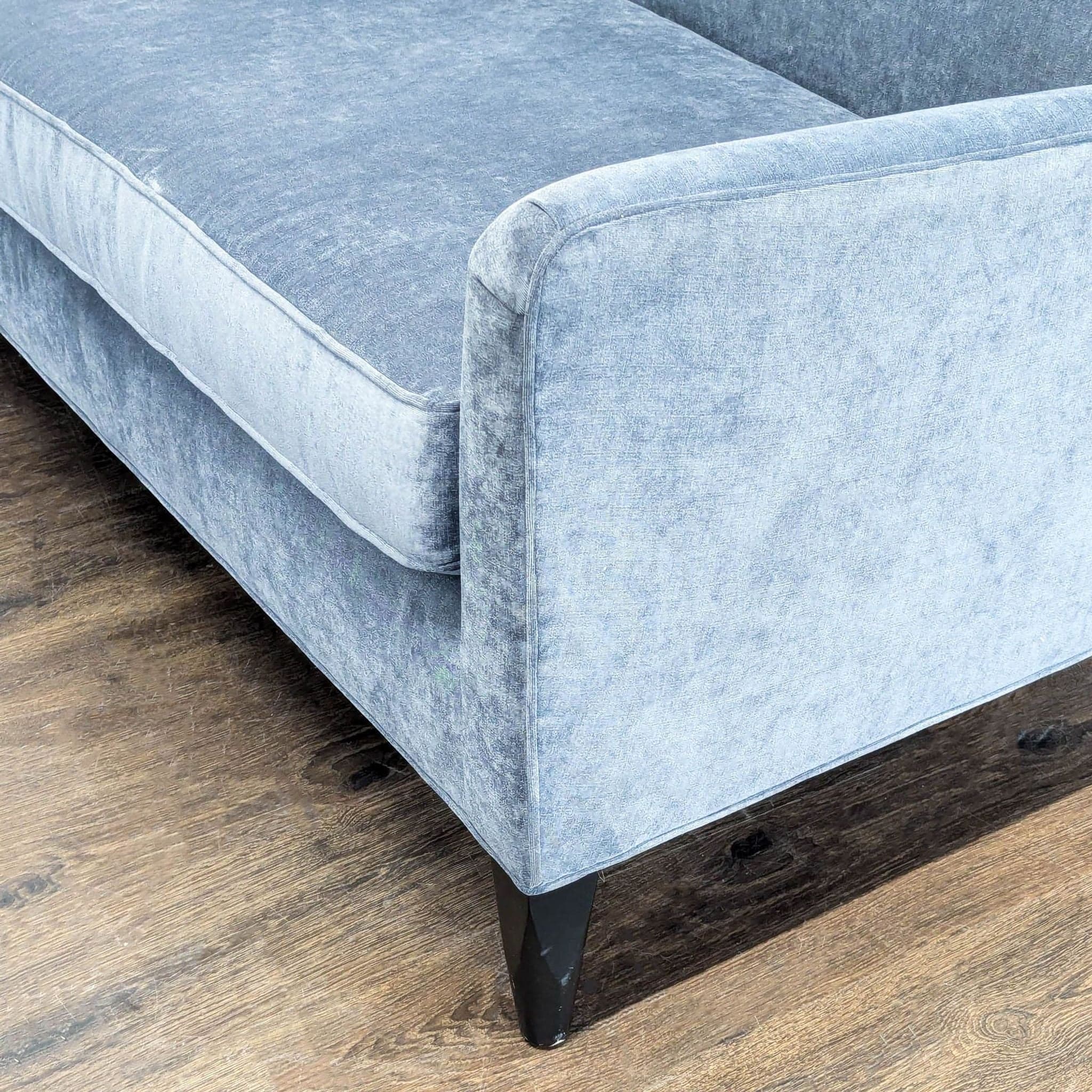 Mitchell Gold + Bob Williams 3-Seat Blue Velvet Sofa - Thumbnail 6