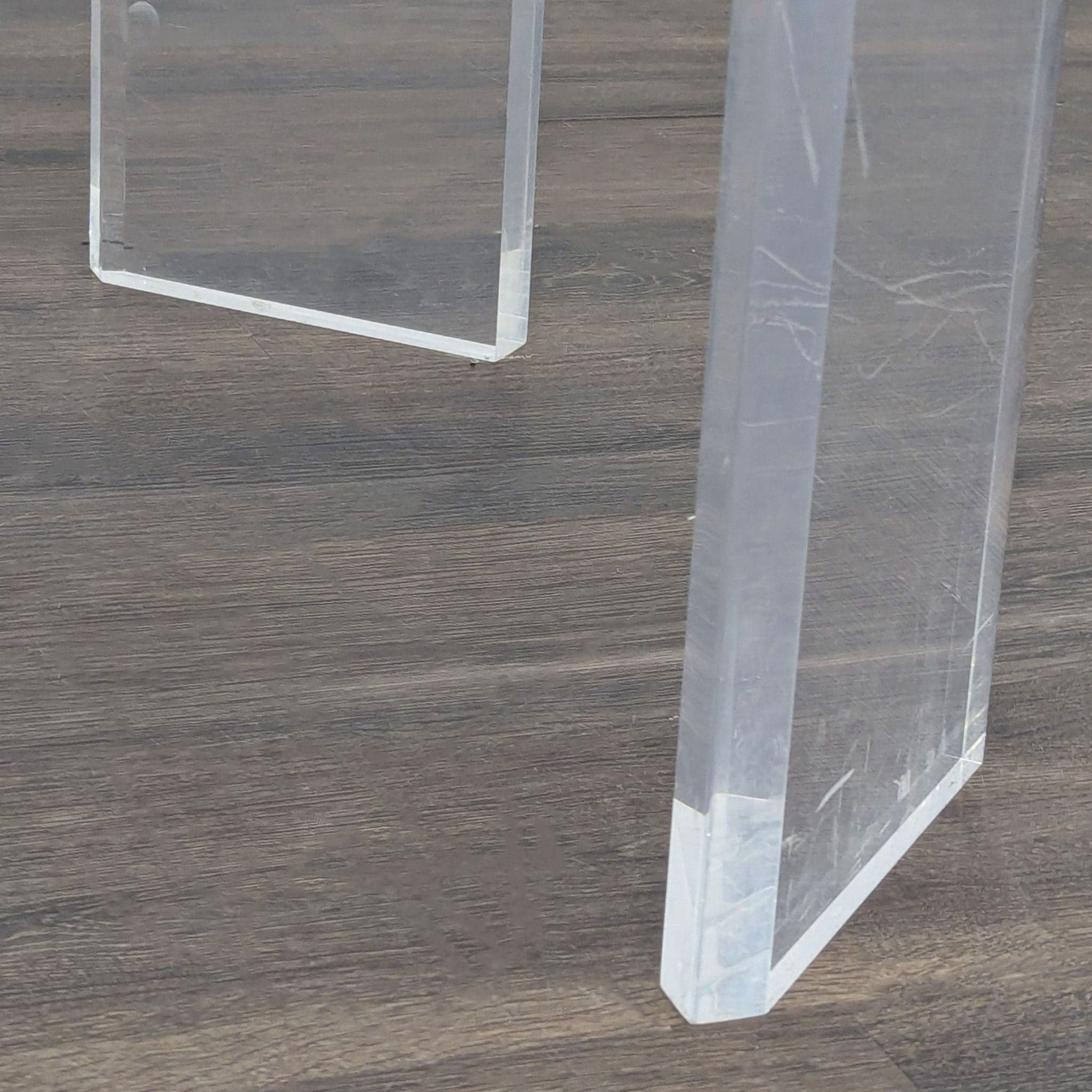 Glass Top Dining Table with Acrylic Legs - Thumbnail 6