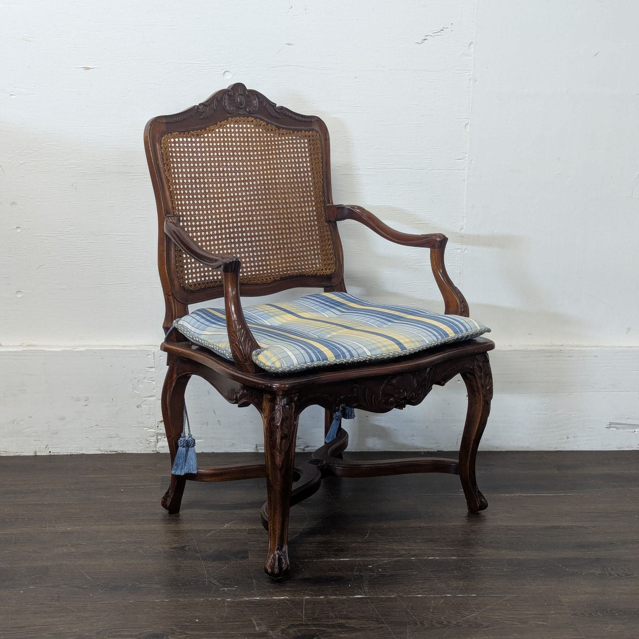 French Style Carved Dining/Lounge Armchair - Thumbnail 2
