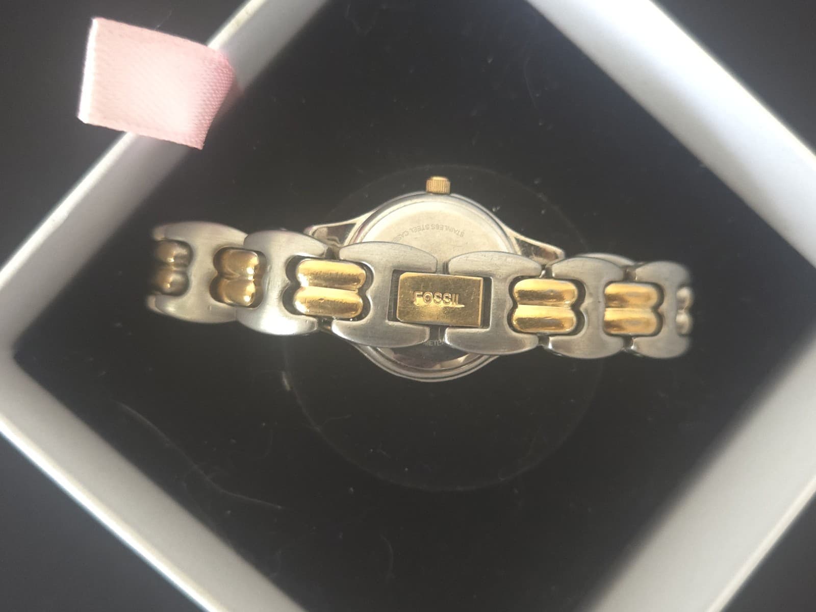 Fossil F2 Watch Women Stainless Steel Silver Gold Battery WR White Quartz - Thumbnail 6
